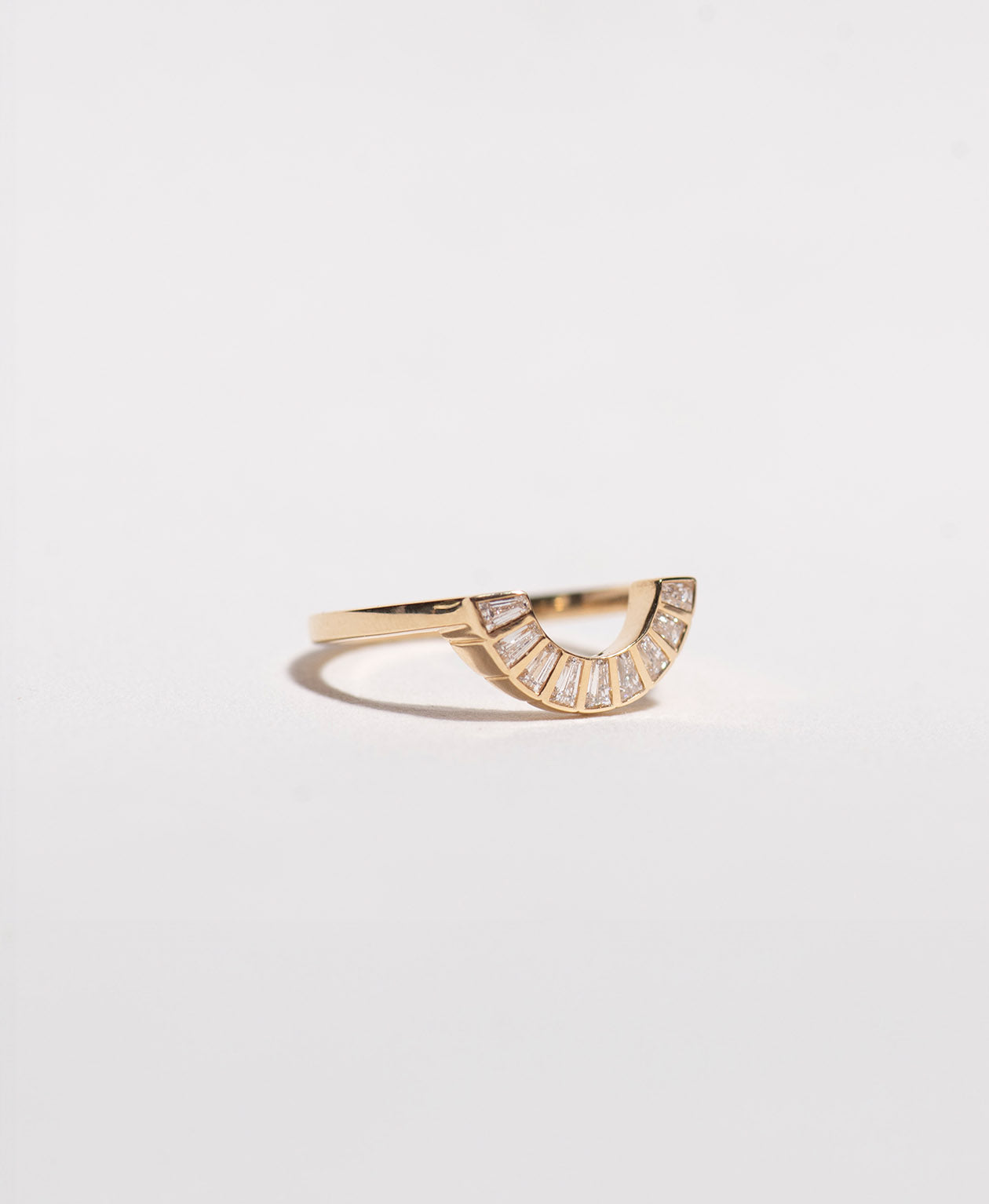 Deco Sun Band - 18k Yellow Gold, Tapered Baguette Cut Diamond 0.29 carat