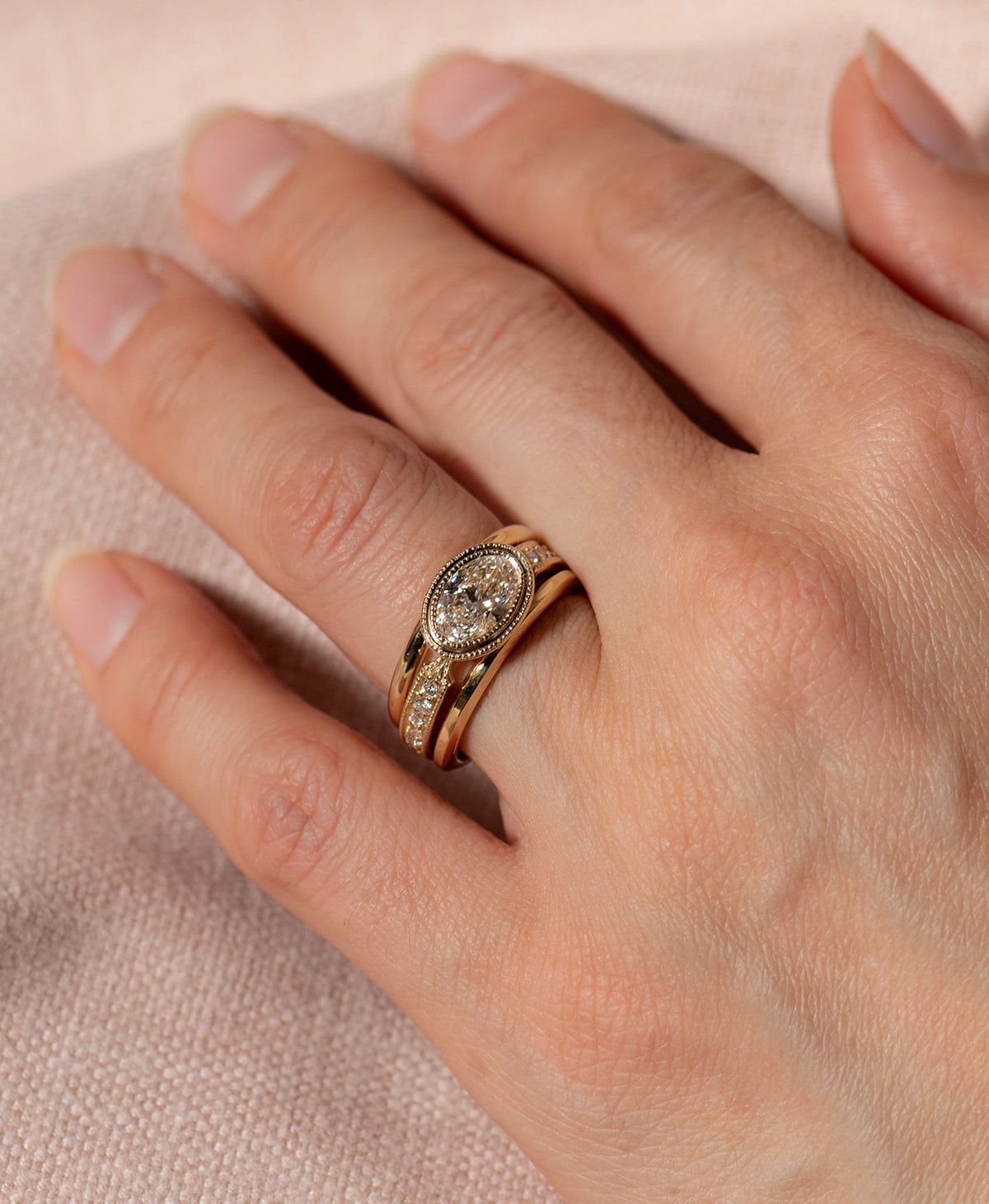 Elide Engagement Ring - 18k Yellow Gold, Oval Cut Lab Grown Diamond 1.0 carat