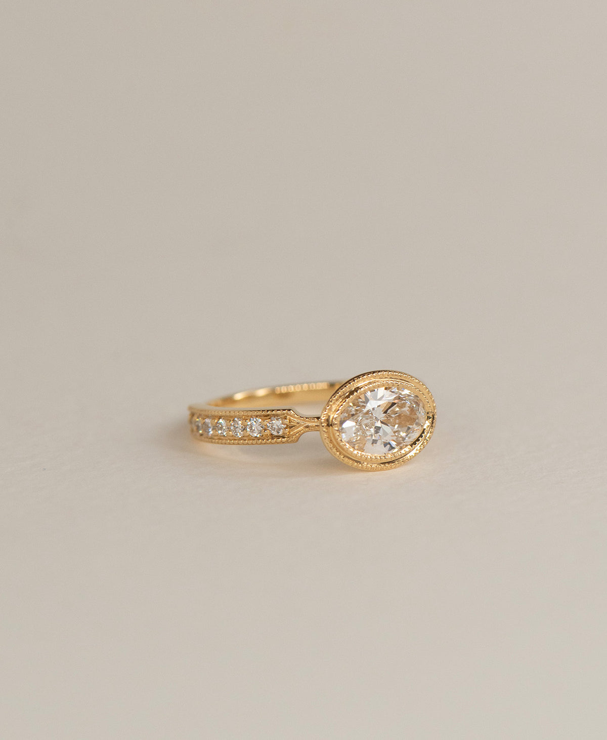 Elide Engagement Ring - 18k Yellow Gold, Oval Cut Lab Grown Diamond 1.0 carat