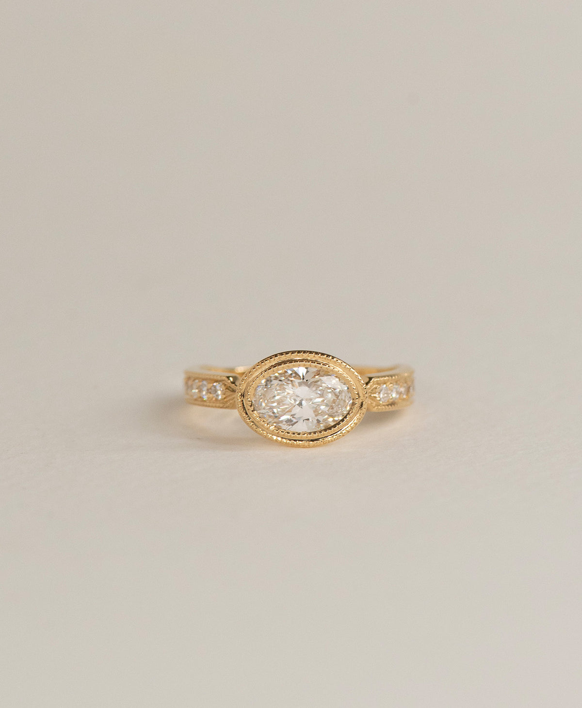 Elide Engagement Ring - 18k Yellow Gold, Oval Cut Lab Grown Diamond 1.0 carat