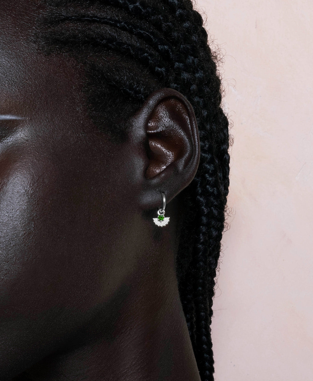 Eos Earrings - 925 Sterling Silver, Chrome Diopside