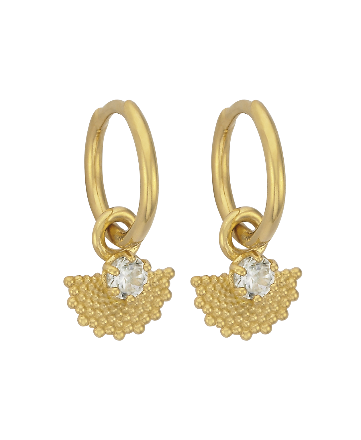 Eos Earrings - 22k Gold Vermeil, White Zircon