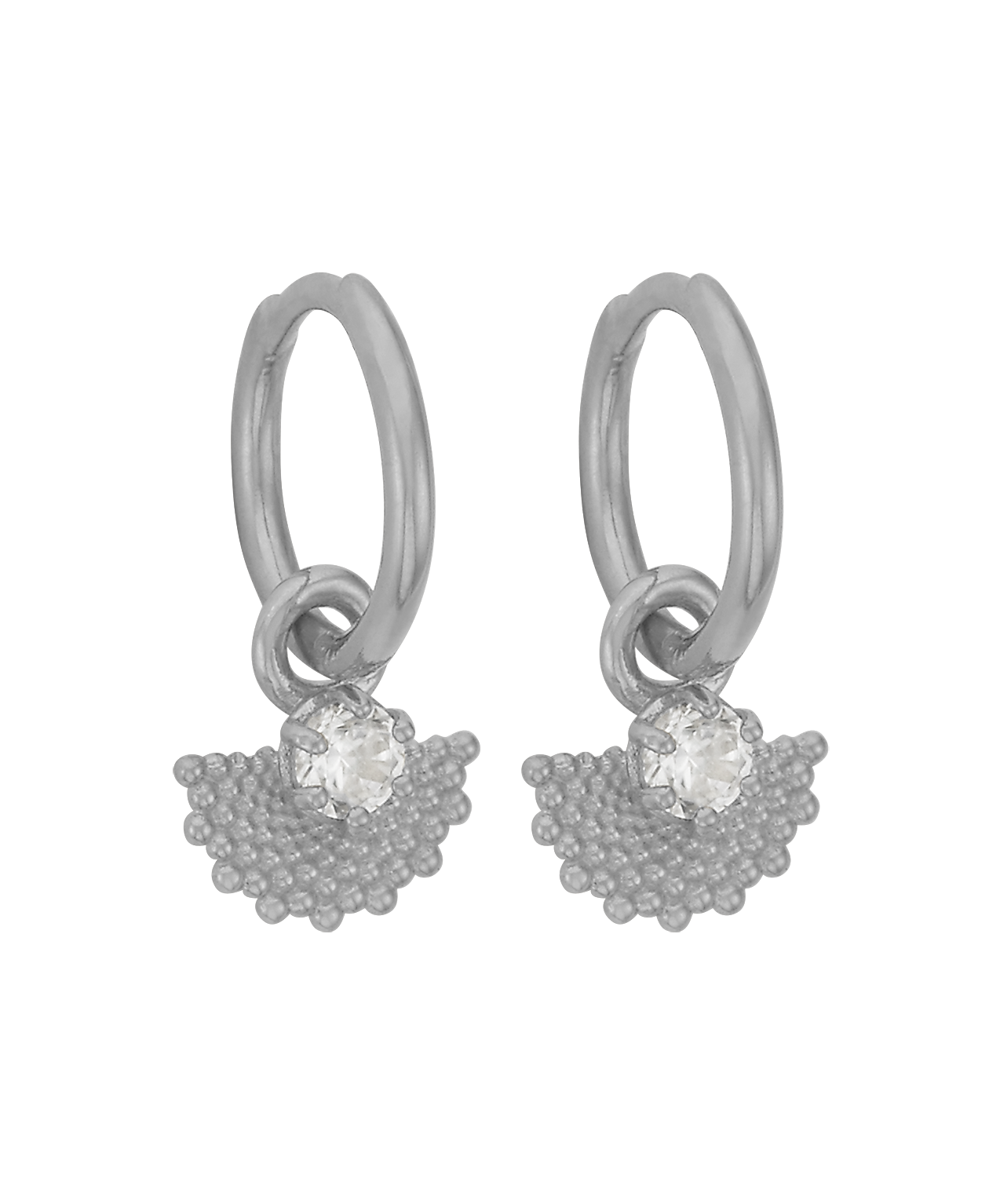Eos Earrings - 925 Sterling Silver, White Zircon