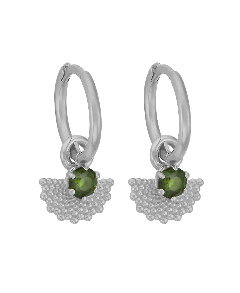 Eos Earrings - 925 Sterling Silver, Chrome Diopside