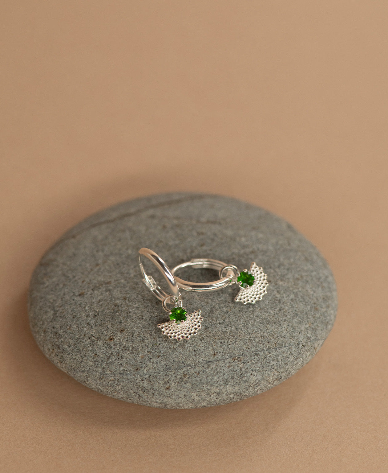 Eos Earrings - 925 Sterling Silver, Chrome Diopside