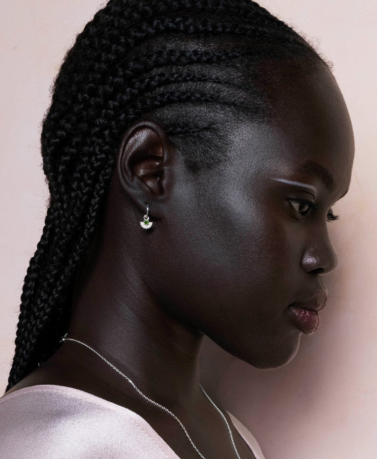 Eos Earrings - 925 Sterling Silver, Chrome Diopside