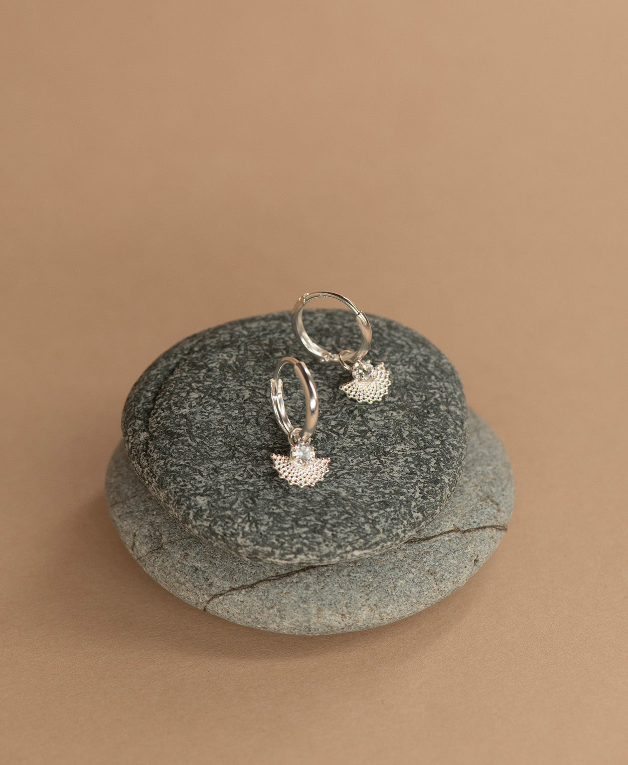 Eos Earrings - 925 Sterling Silver, White Zircon