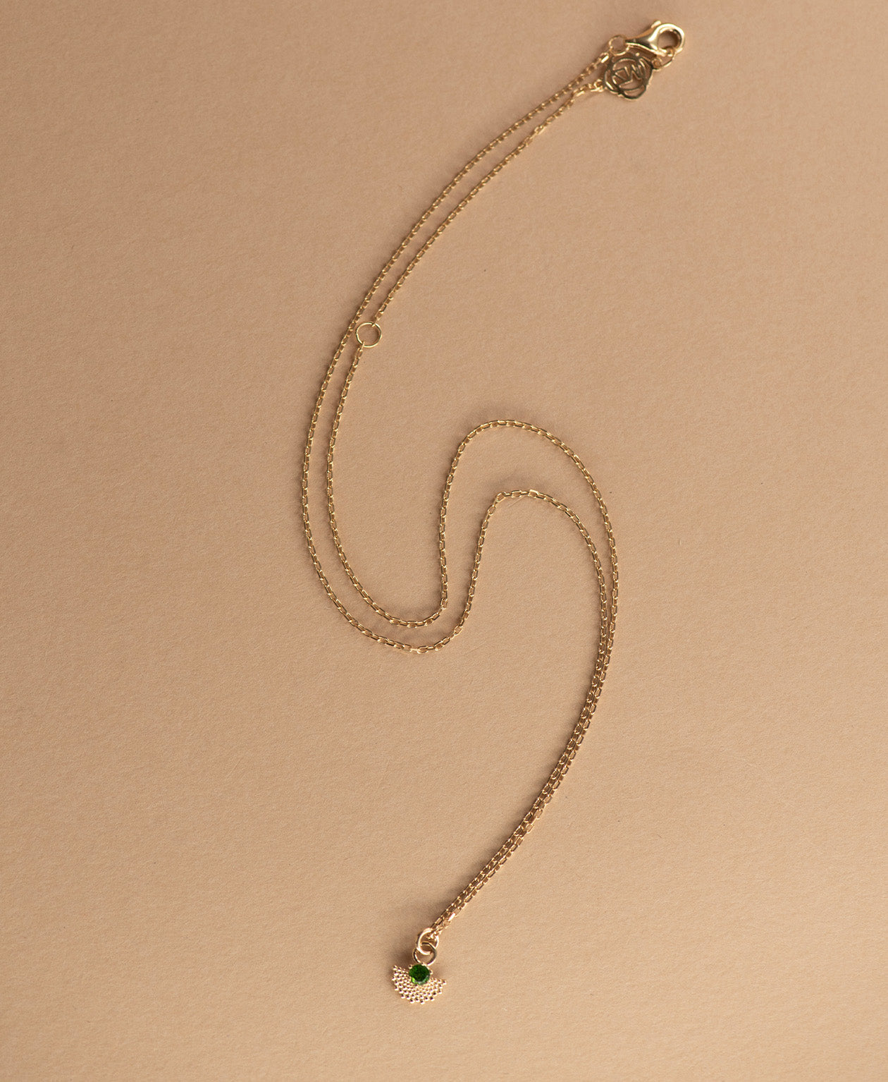Eos Necklace - 22k Gold Vermeil, Chrome Diopside