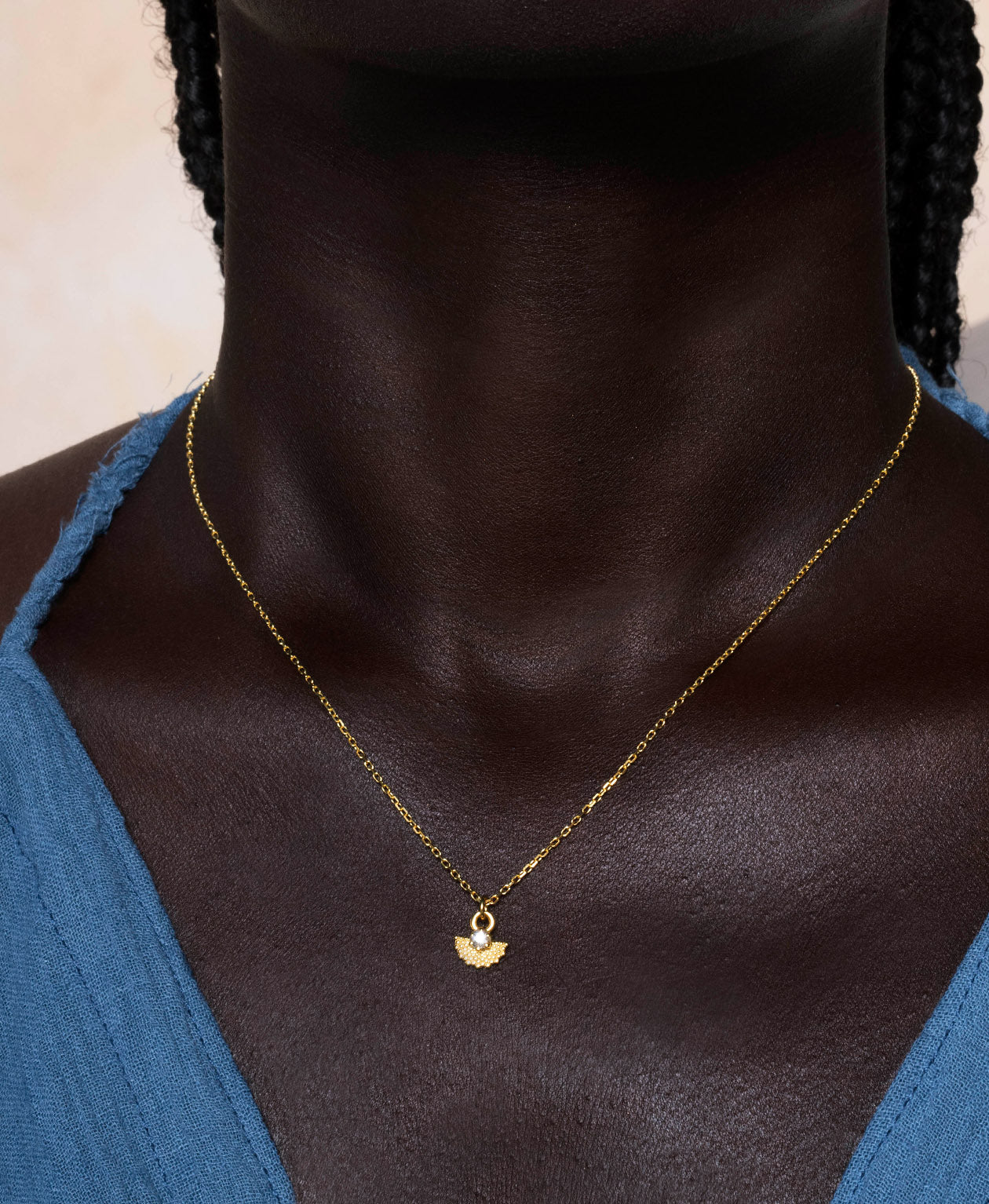 Eos Necklace - 22k Gold Vermeil, White Zircon