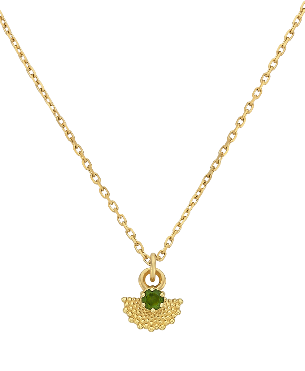 Eos Necklace - 22k Gold Vermeil, Chrome Diopside