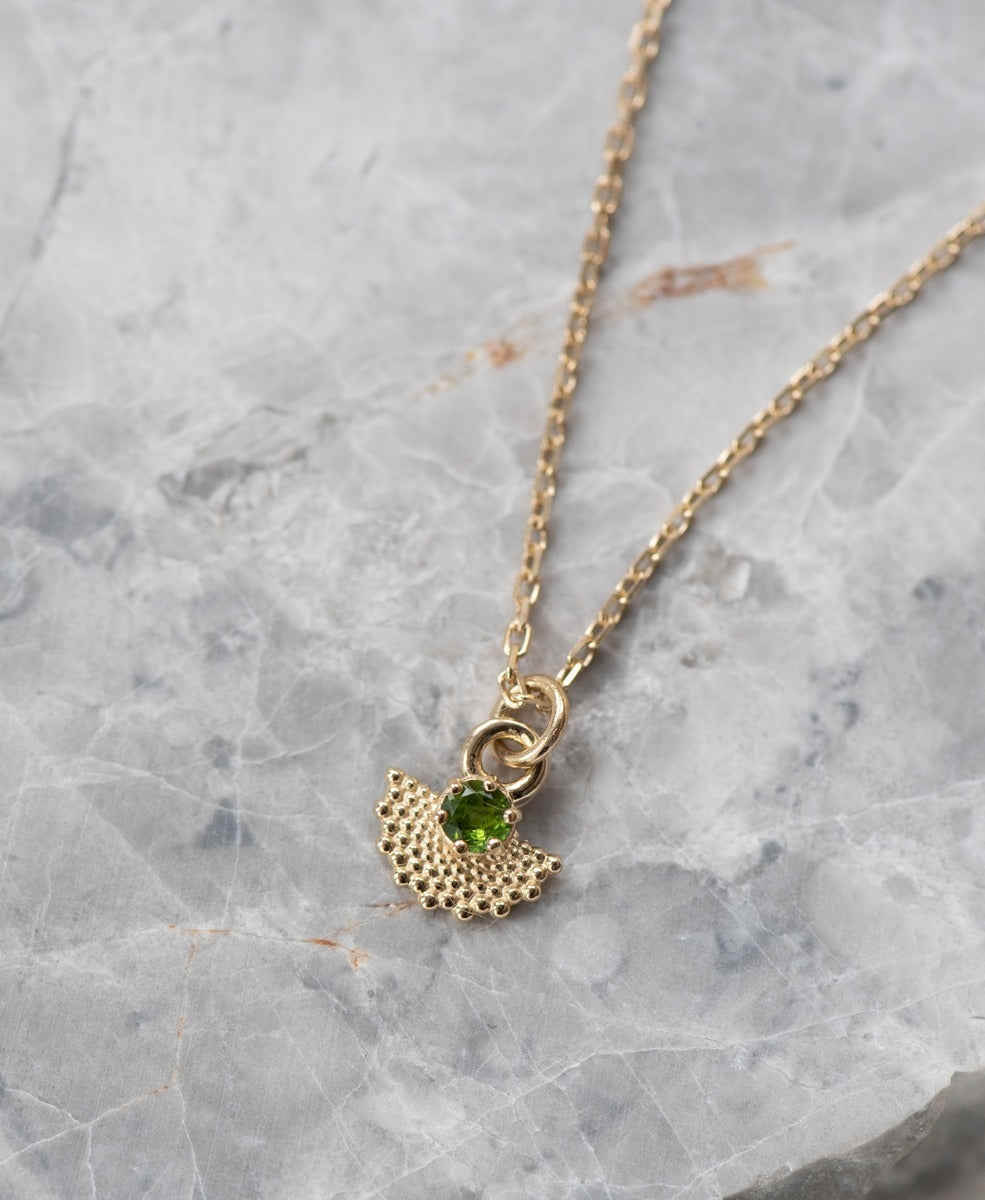 Eos Necklace - 22k Gold Vermeil, Chrome Diopside