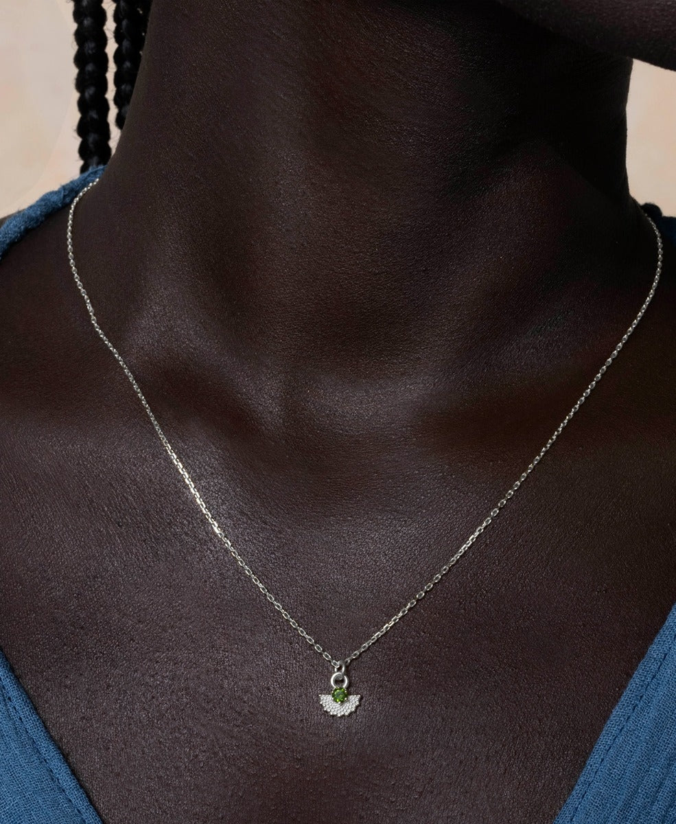 Eos Necklace - 925 Sterling Silver, Chrome Diopside