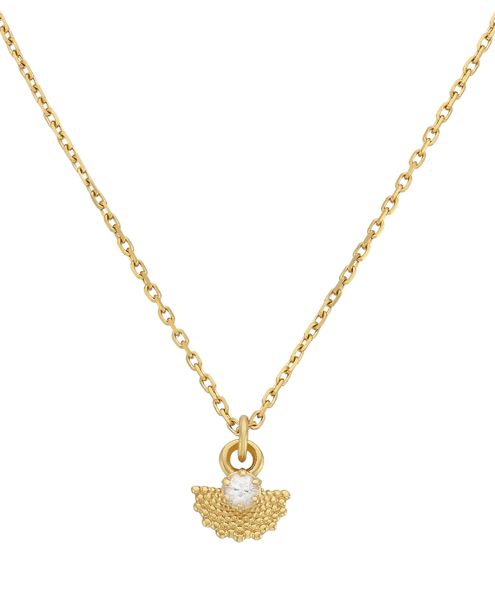 Eos Necklace - 22k Gold Vermeil, White Zircon