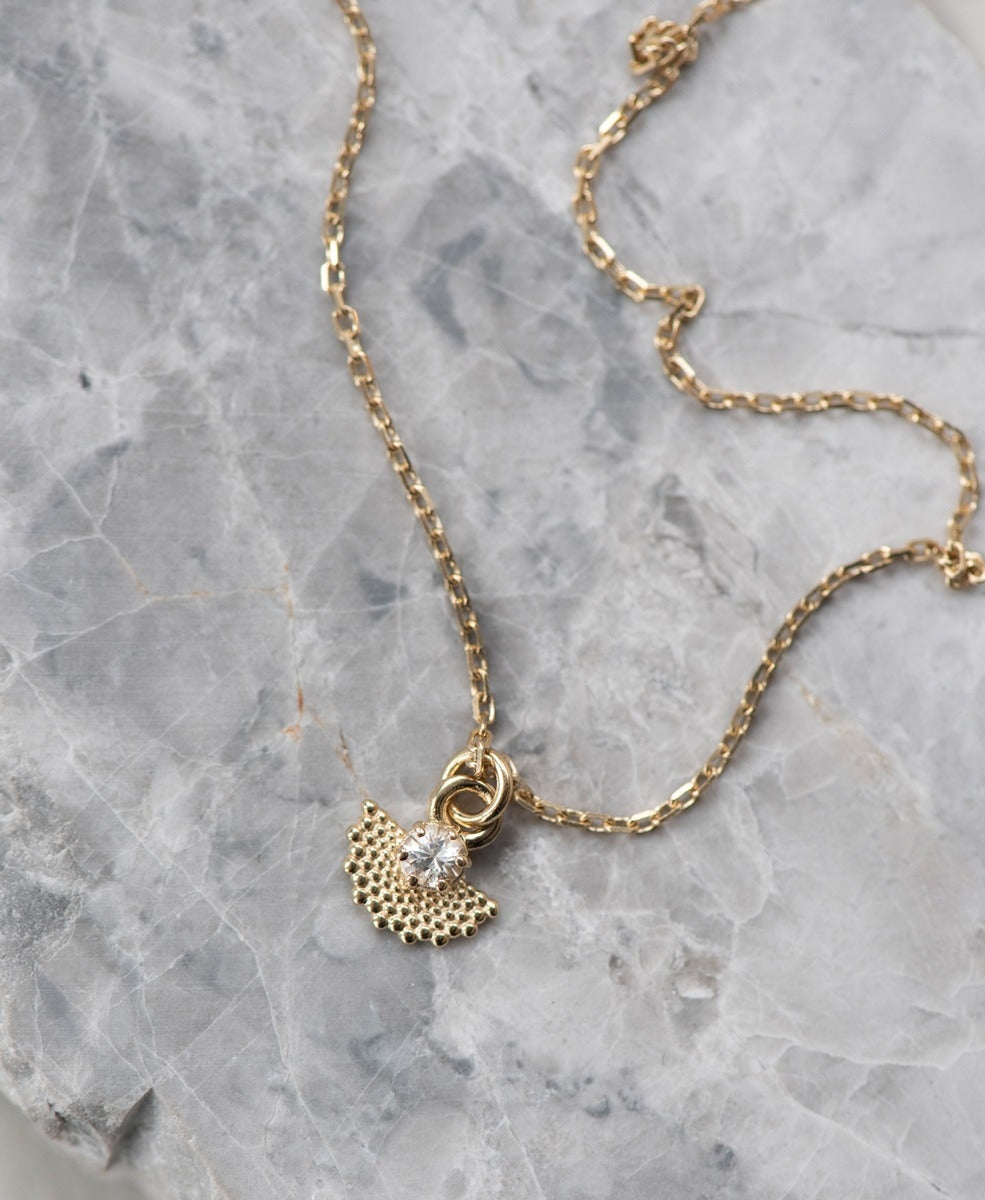 Eos Necklace - 22k Gold Vermeil, White Zircon