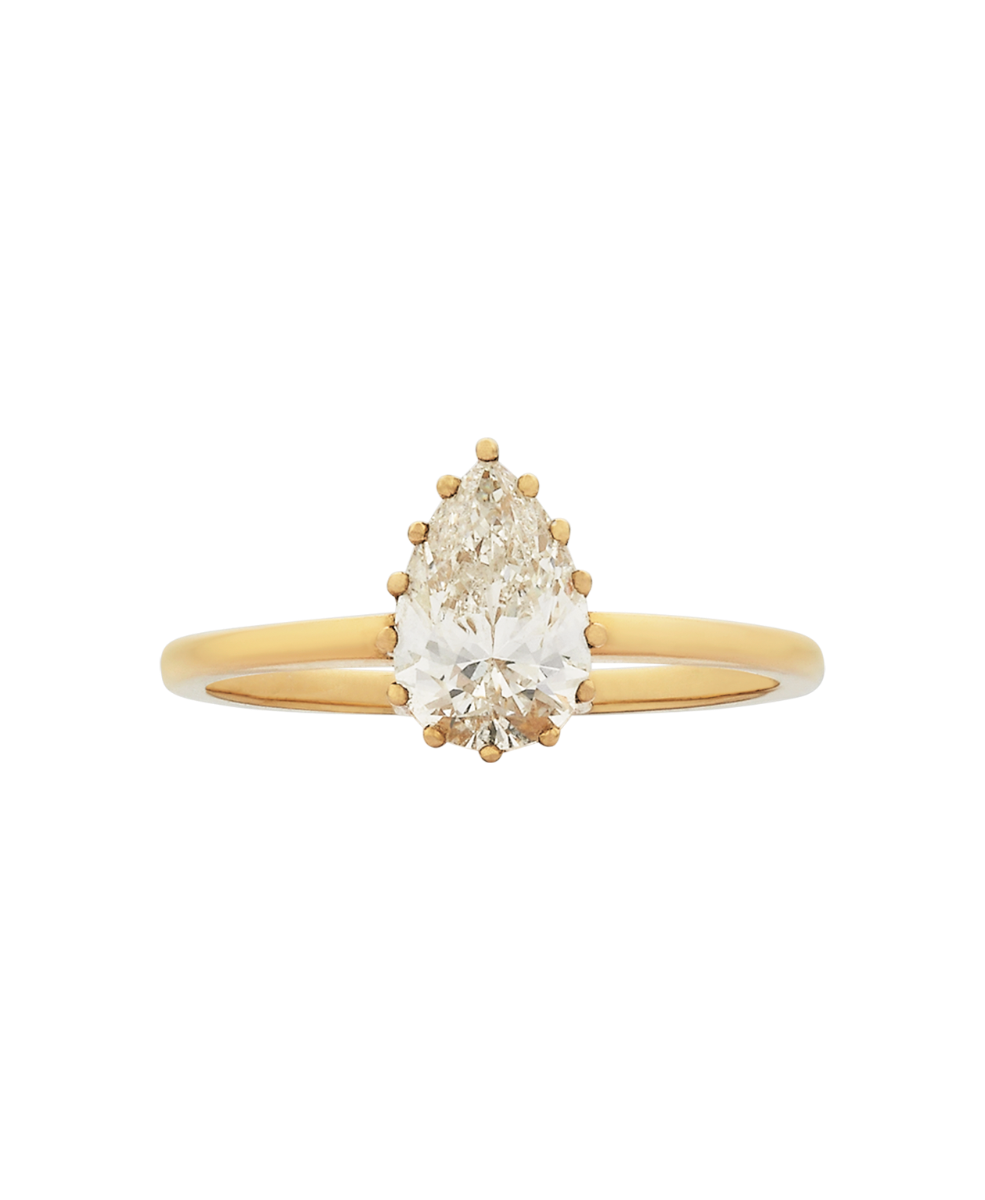 Eros Engagement Ring - 18k Yellow Gold, Pear Cut Diamond 1.0 carat