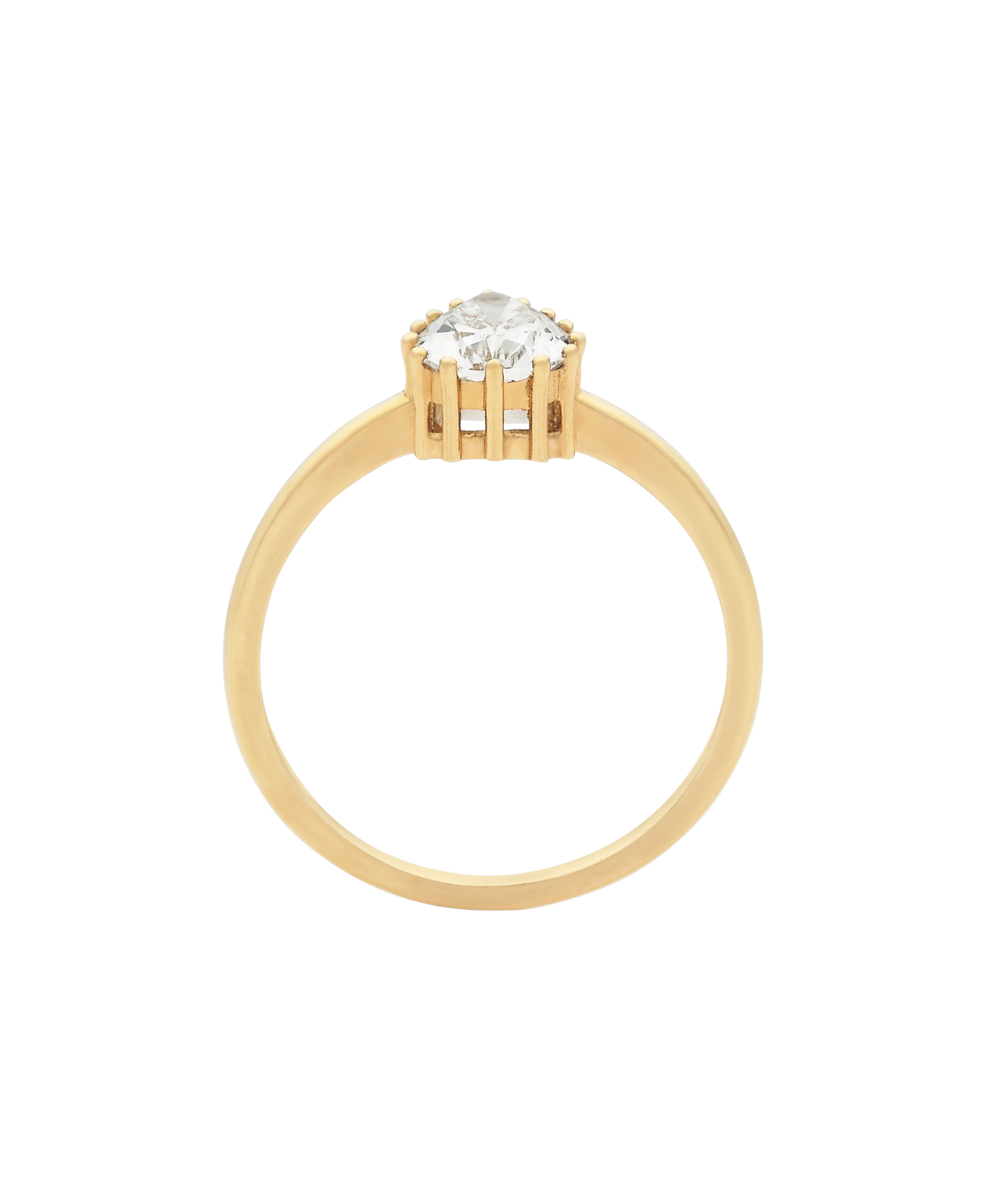 Eros Engagement Ring - 18k Yellow Gold, Pear Cut Diamond 1.0 carat