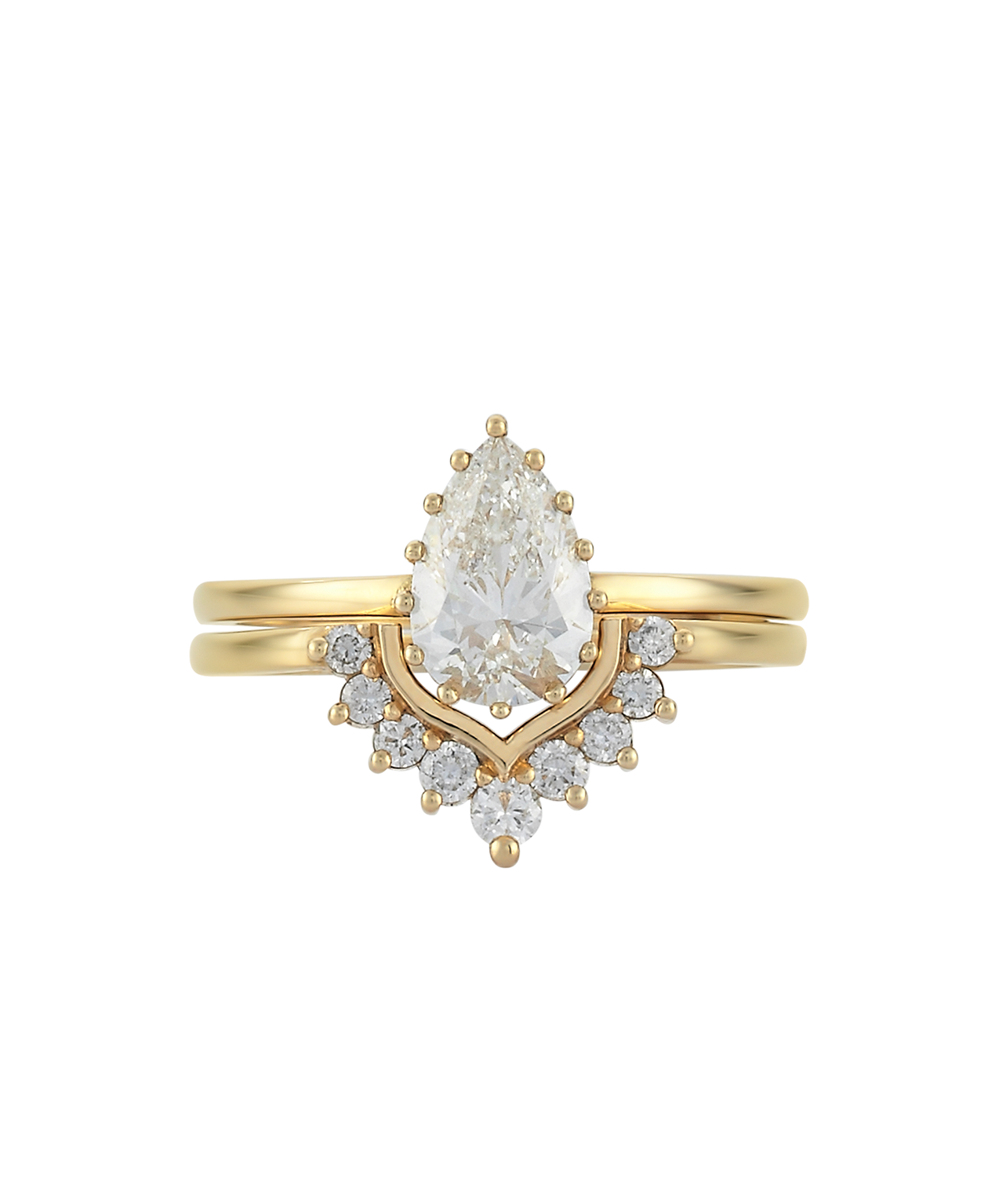 Eros Engagement Ring - 18k Yellow Gold, Pear Cut Diamond 1.0 carat