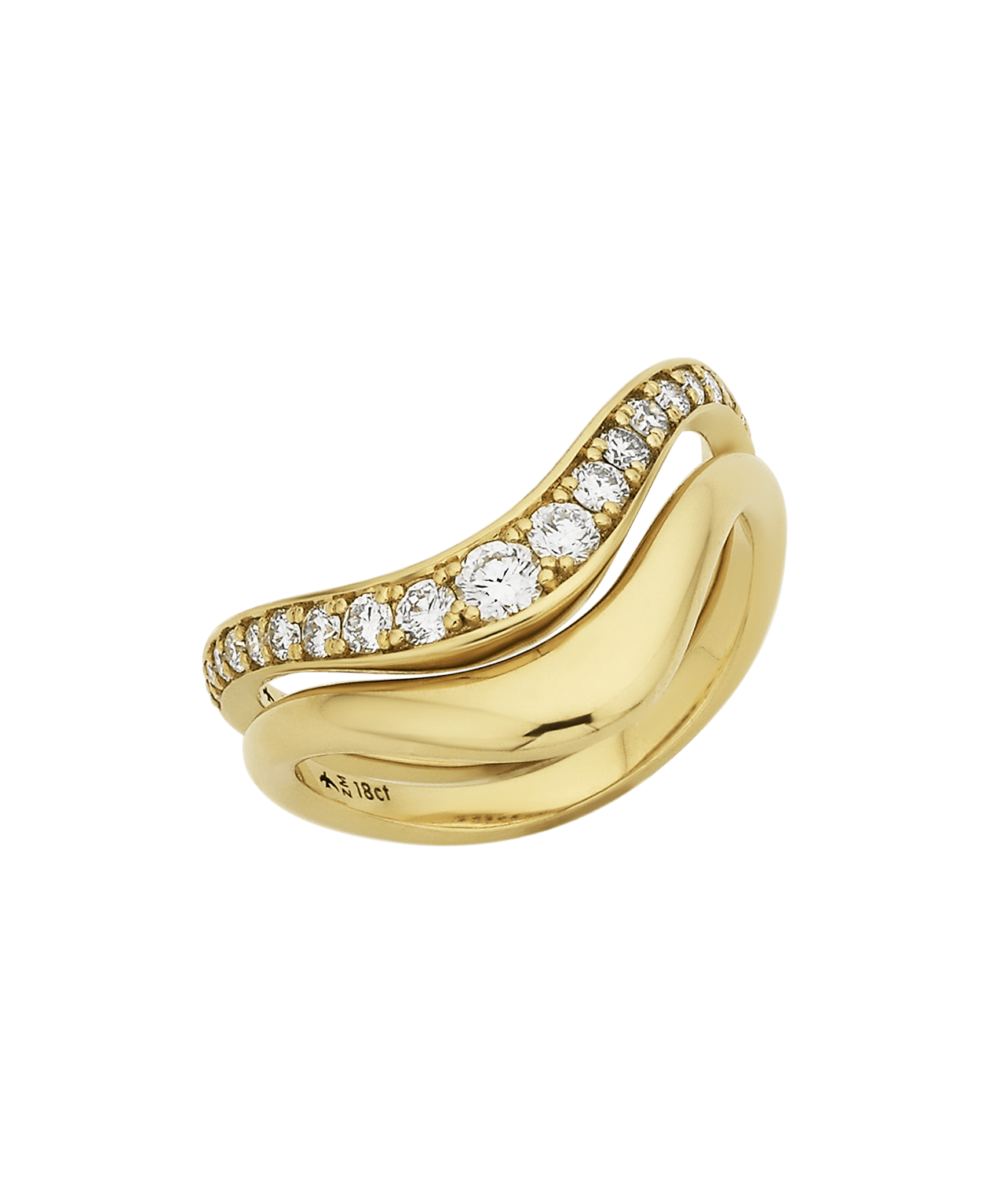 Eternal Tide Band - 18k Yellow Gold, Grain Set Diamond