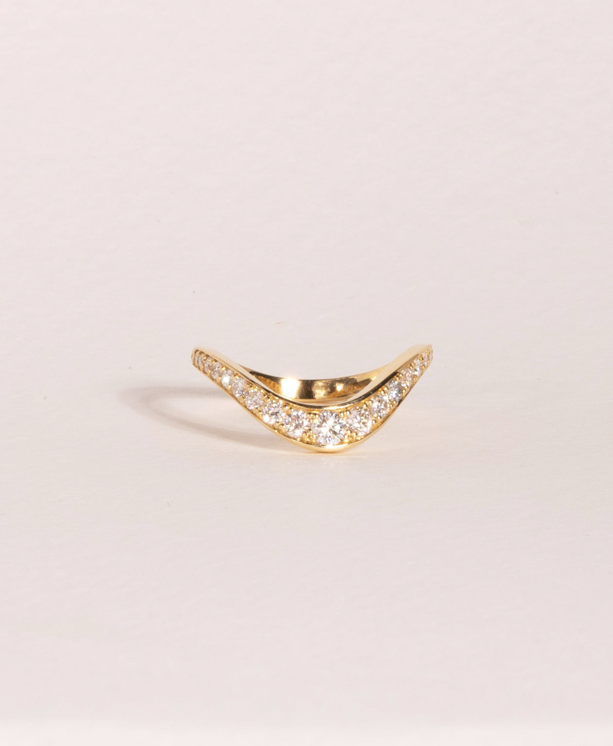 Eternal Tide Band - 18k Yellow Gold, Grain Set Diamond