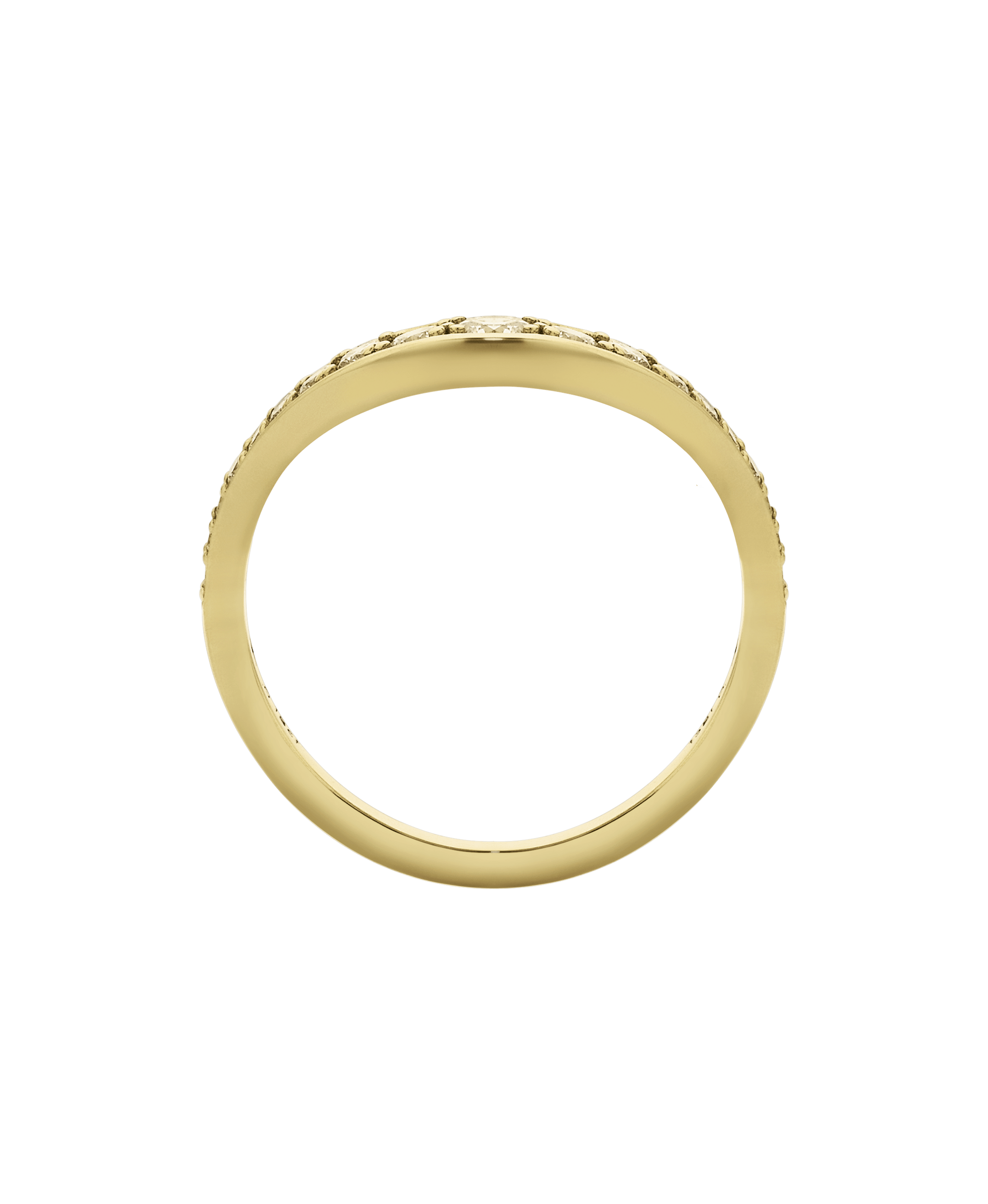 Eternal Tide Band - 18k Yellow Gold, Grain Set Diamond