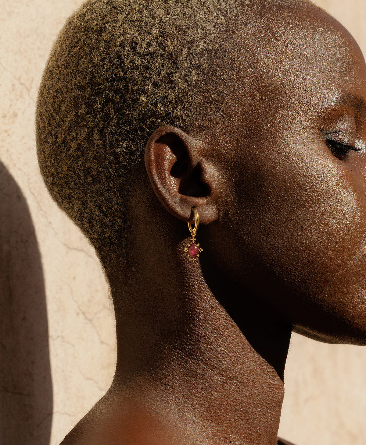 Farah Hoops - 22k Gold Vermeil, Pink Tourmaline