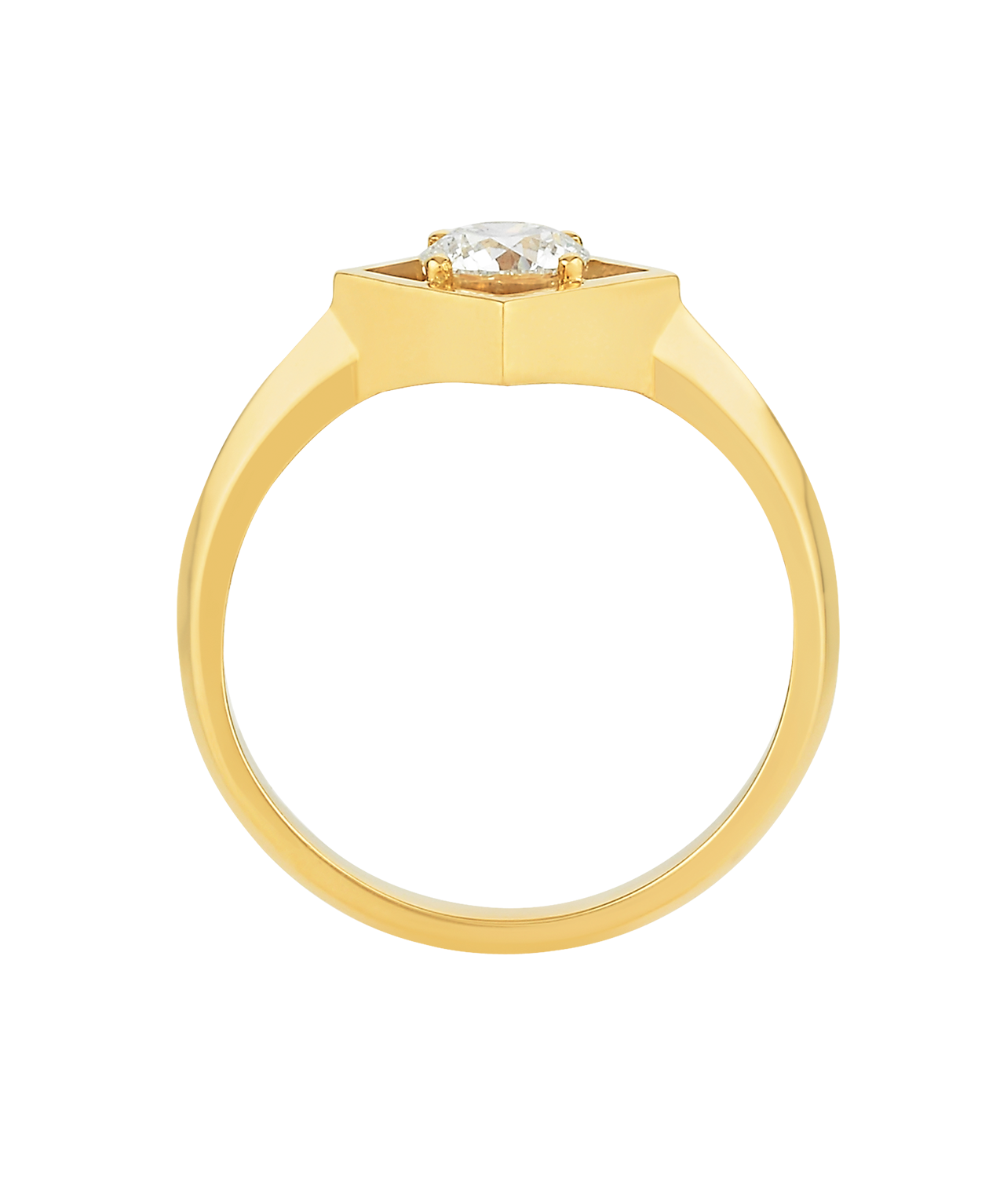 Freya Engagement Ring - 18k Yellow Gold, Round Brilliant Cut Lab Grown Diamond 0.79 carat
