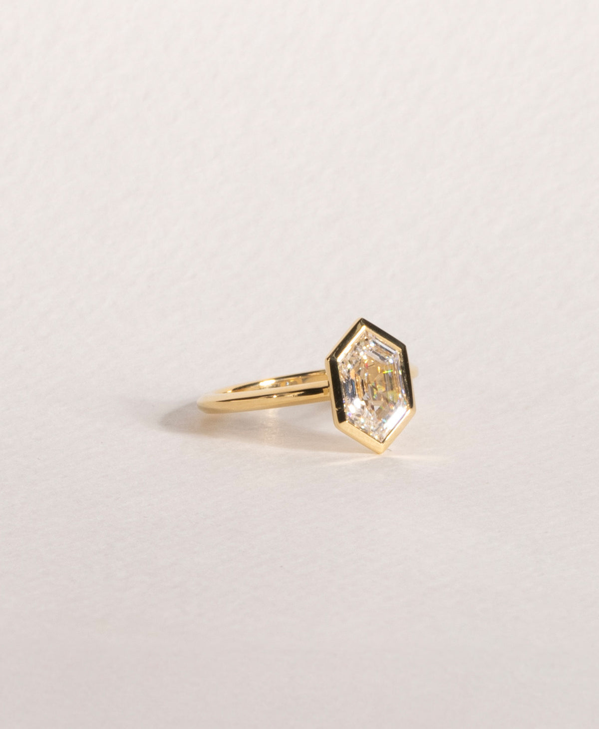 Frida Engagement Ring - Elongated Hexagonal Cut Lab Grown Diamond | Zoë ...