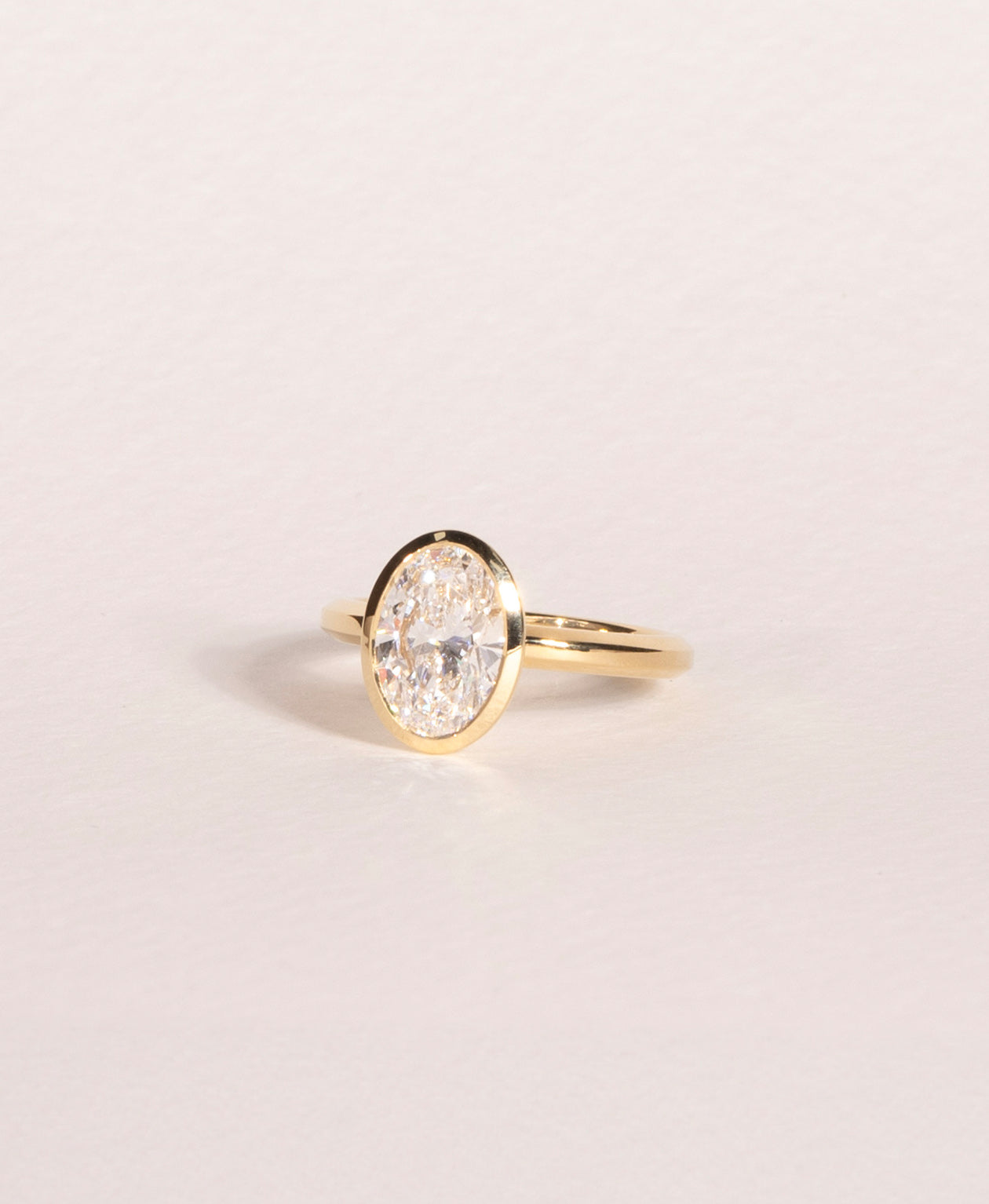 Frida Engagement Ring - 18k Yellow Gold, Oval Brilliant Cut Lab Grown Diamond 2.17 carat