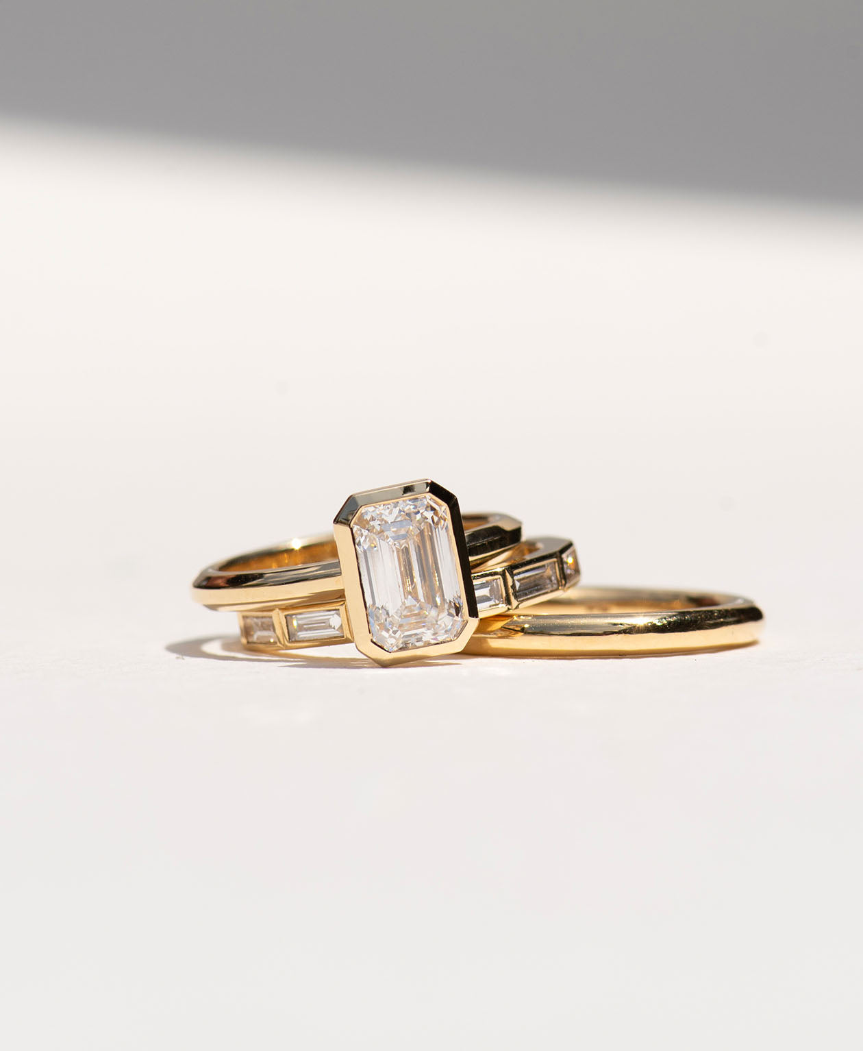 Frida Engagement Ring - 18k Yellow Gold, Emerald Cut Lab Grown Diamond 2.0 carat