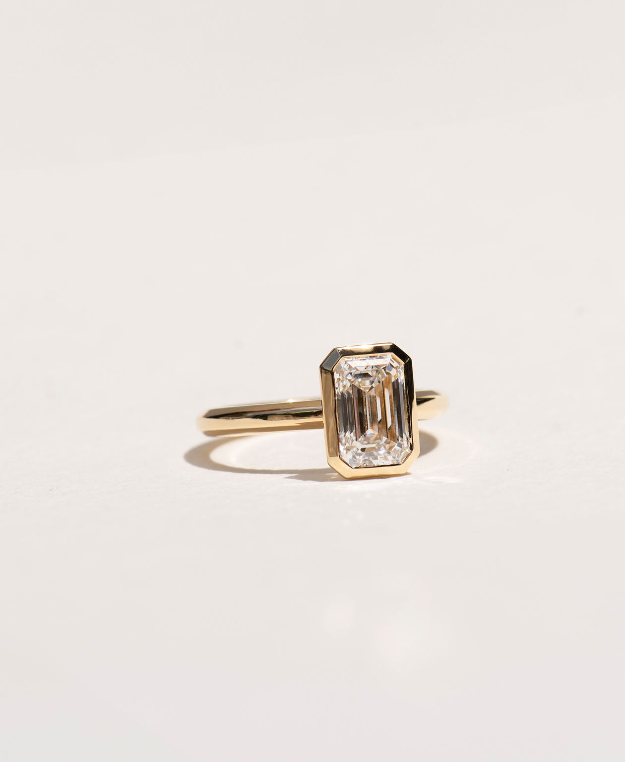 Frida Engagement Ring - 18k Yellow Gold, Emerald Cut Lab Grown Diamond 2.0 carat