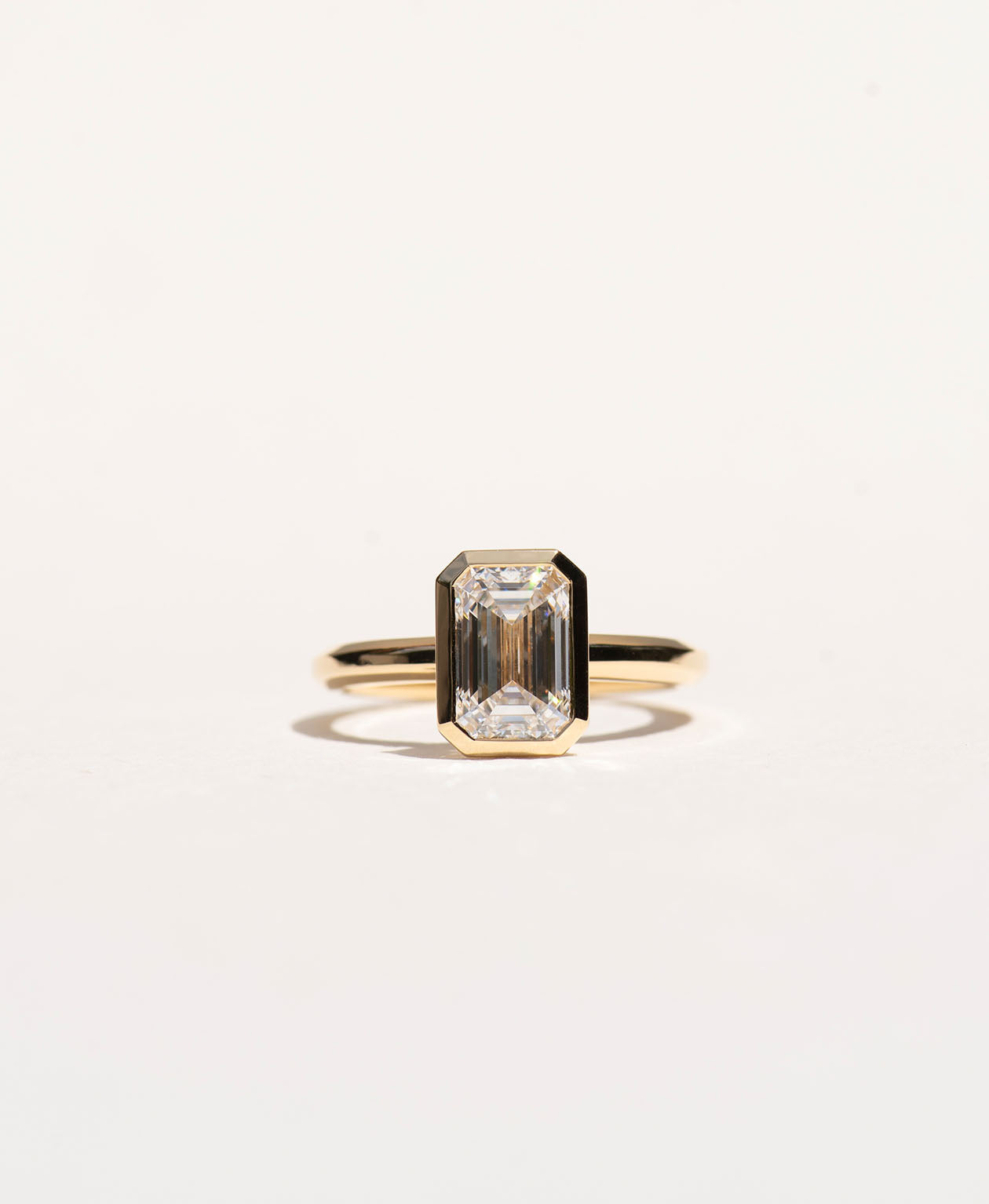 Frida Engagement Ring - 18k Yellow Gold, Emerald Cut Lab Grown Diamond 2.0 carat