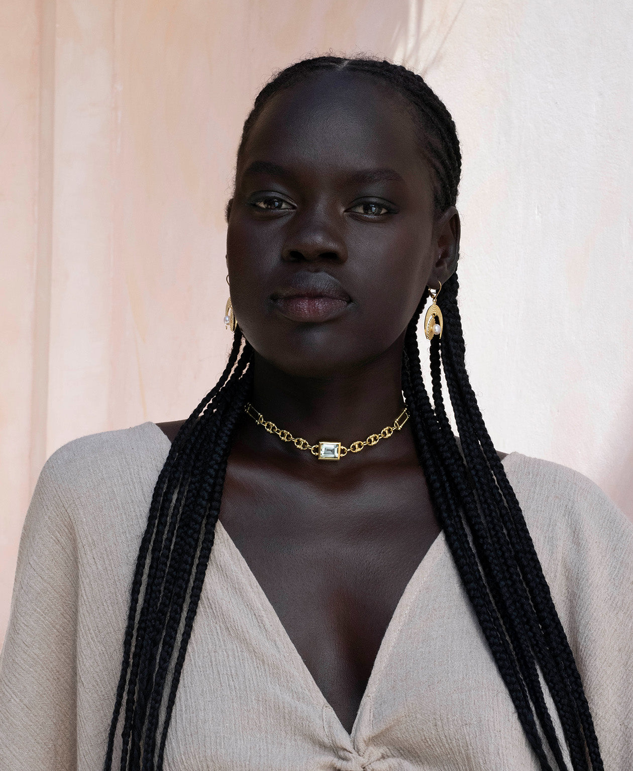 Gaia Necklace - 22k Gold Vermeil, Green Amethyst