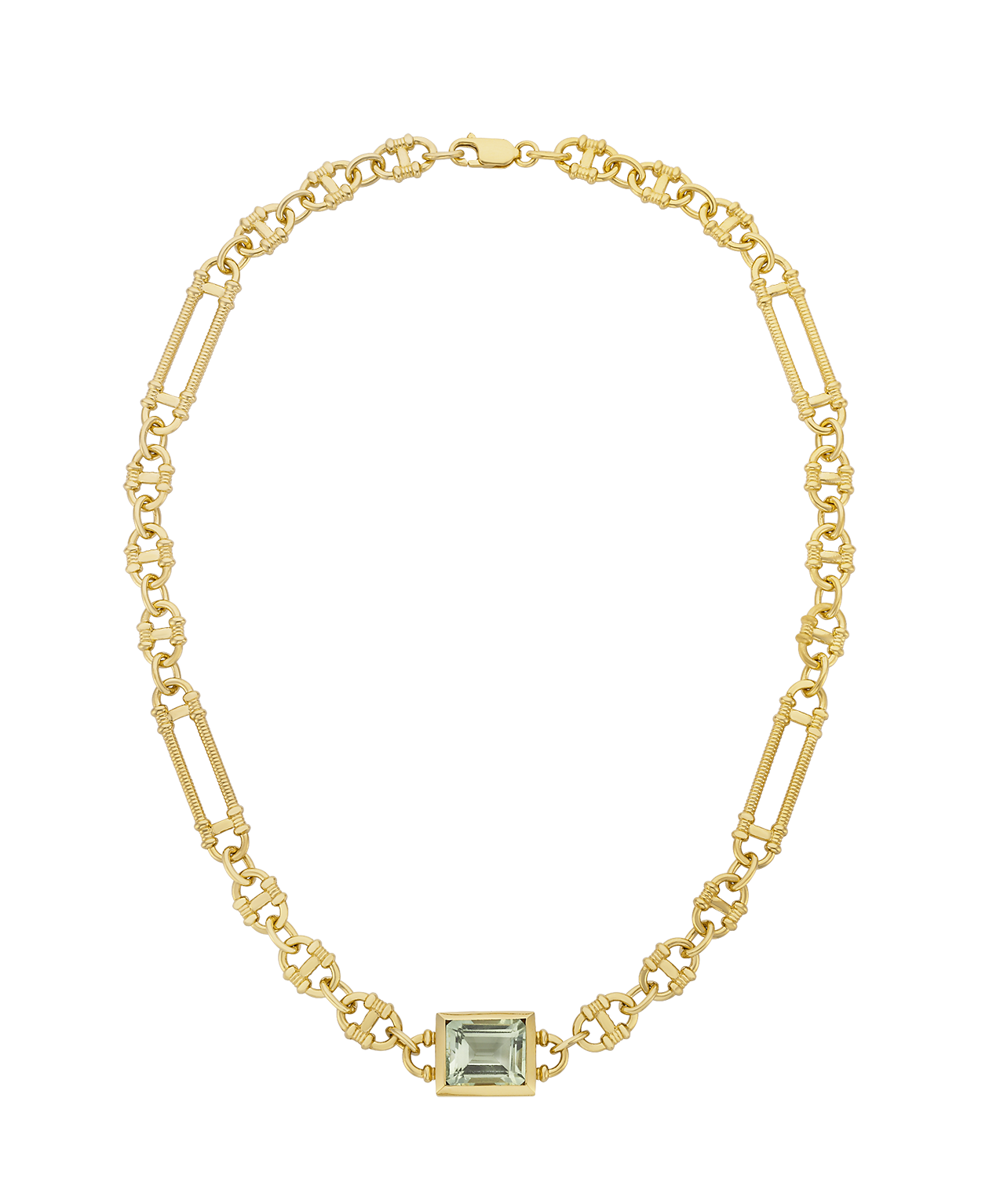 Gaia Necklace - 22k Gold Vermeil, Green Amethyst