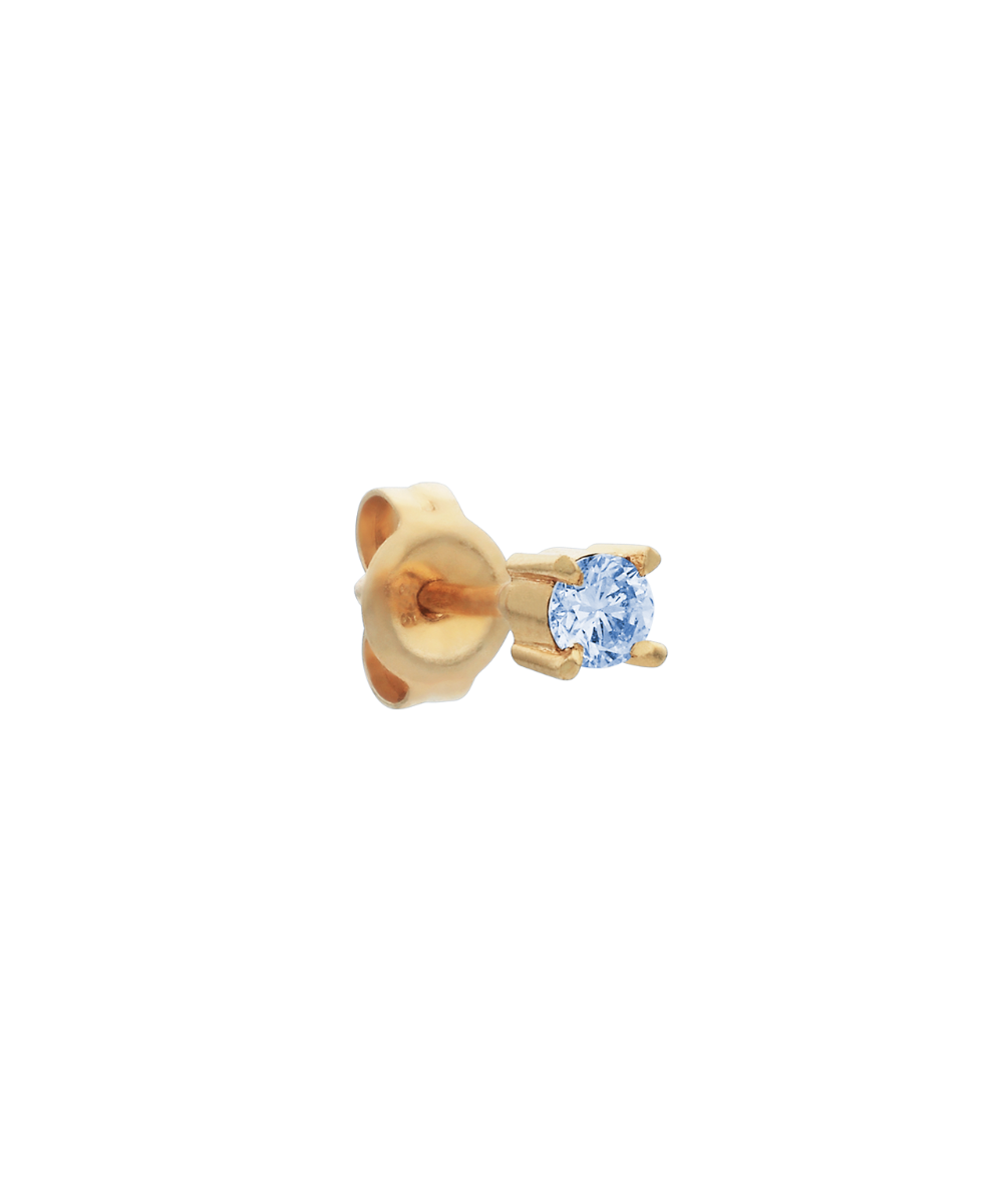 Grace Single Stud - 18k Yellow Gold, Blue Sapphire