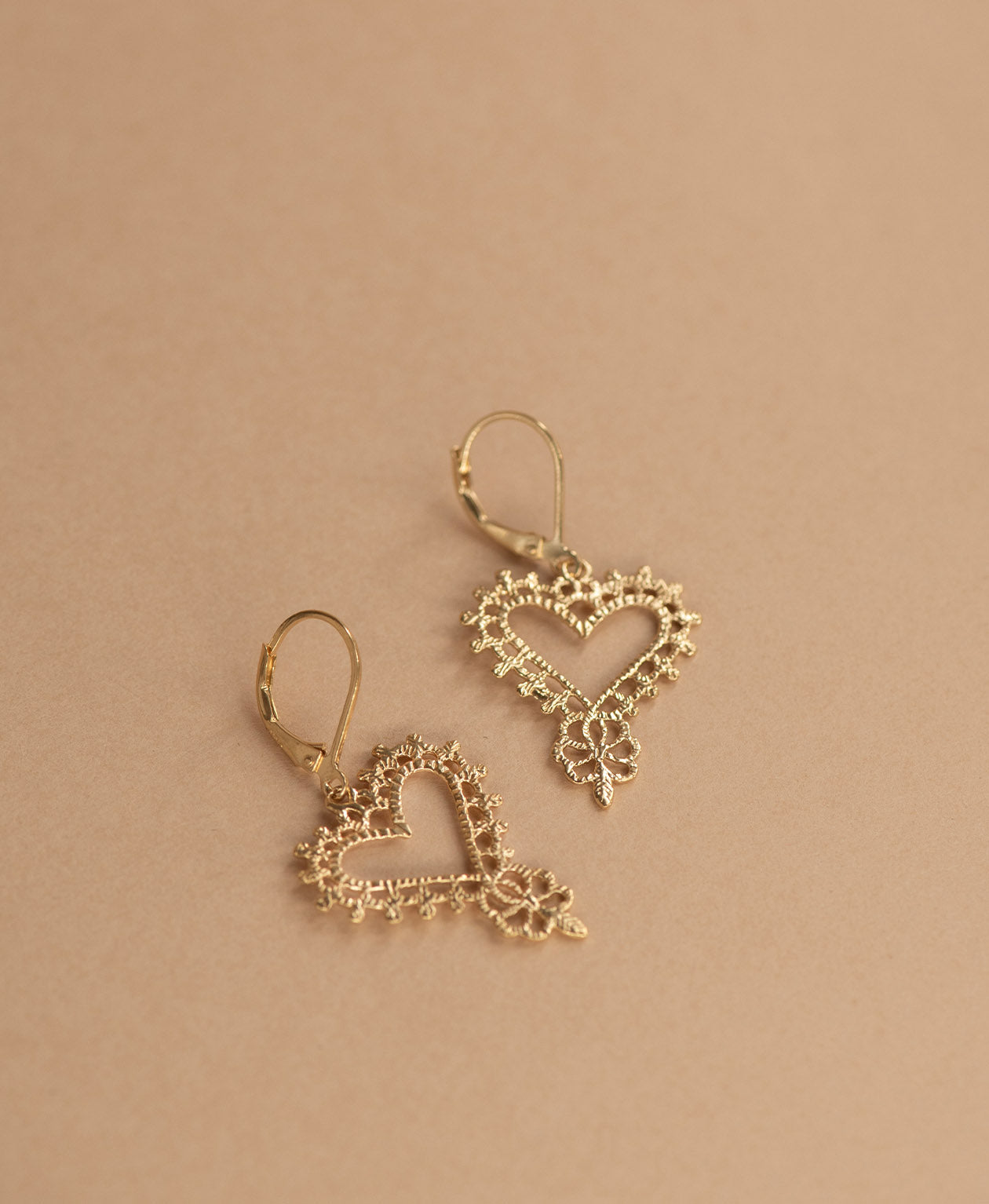 Gypsy Heart Earrings - 22k Gold Vermeil