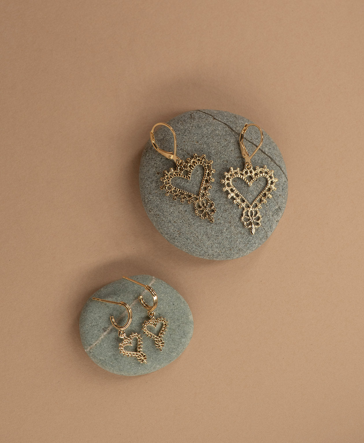 Gypsy Heart Earrings - 22k Gold Vermeil