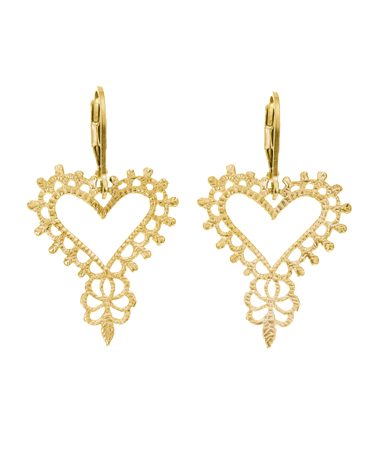 Gypsy Heart Earrings - 22k Gold Vermeil