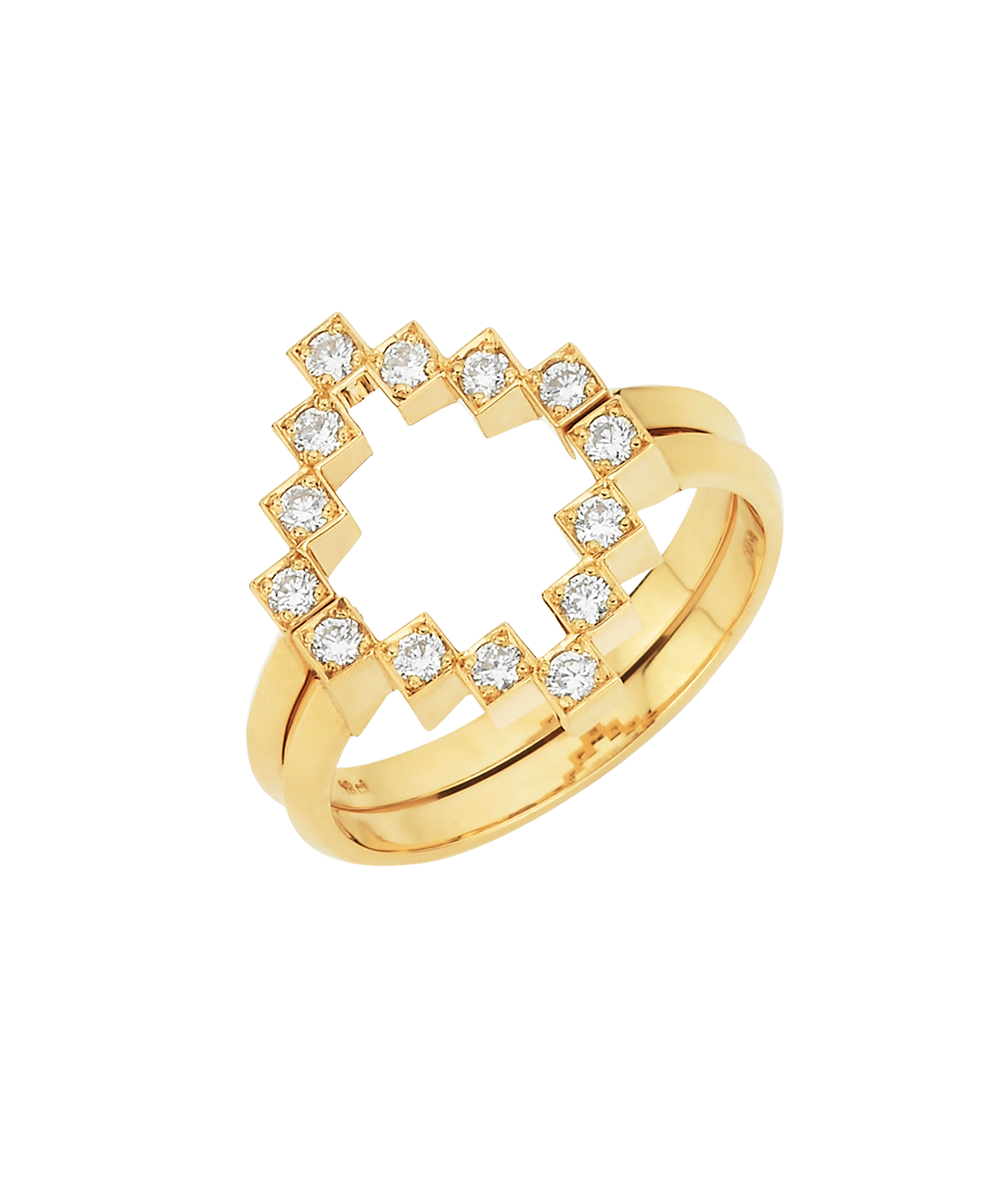 Harmonia Wedding Band - 18k Yellow Gold, Diamonds