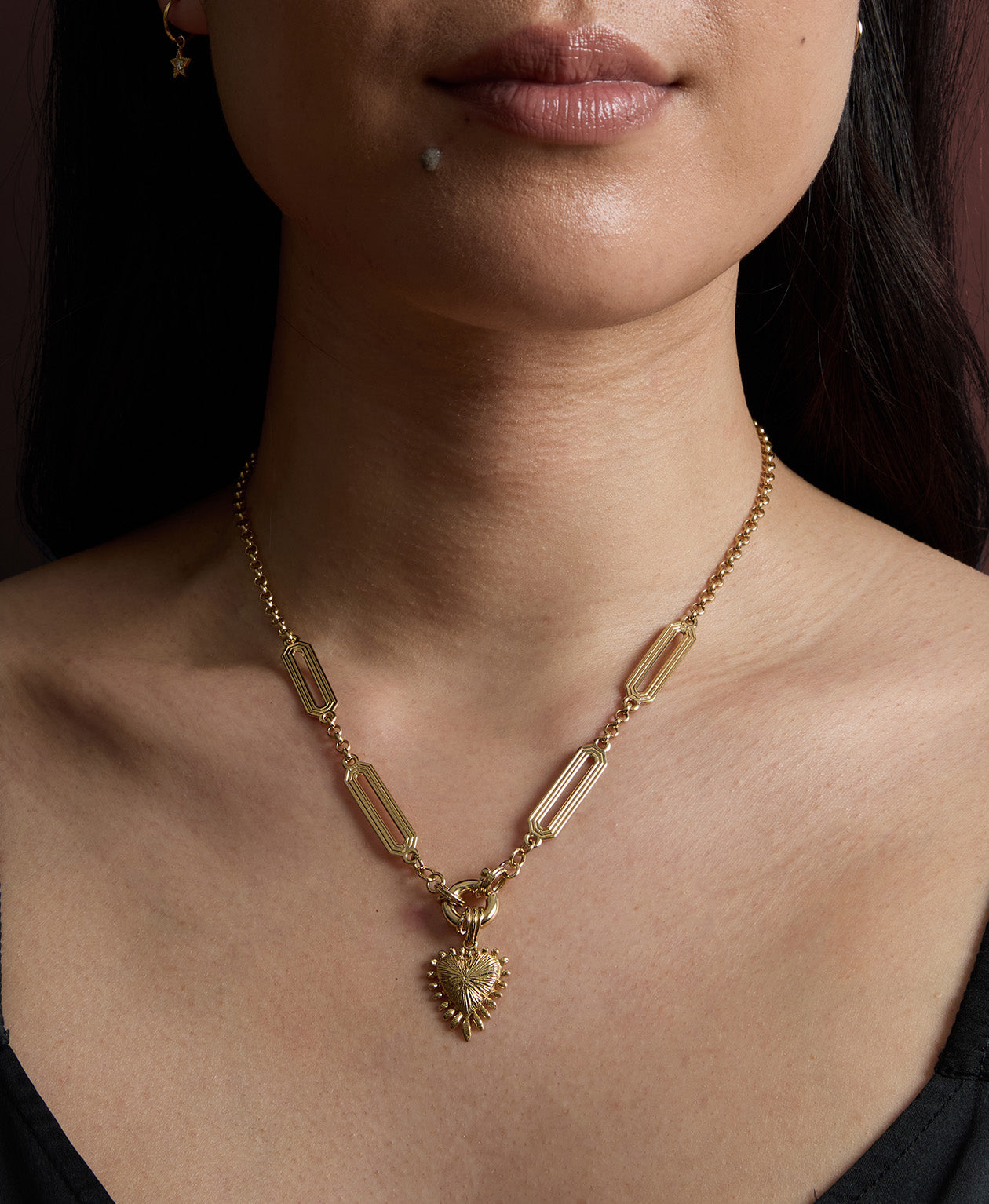 Heart Rays Charm - 22k Gold Vermeil