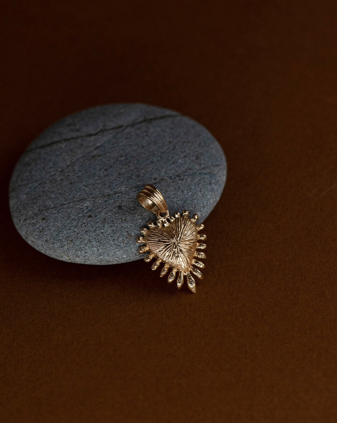 Heart Rays Charm - 22k Gold Vermeil