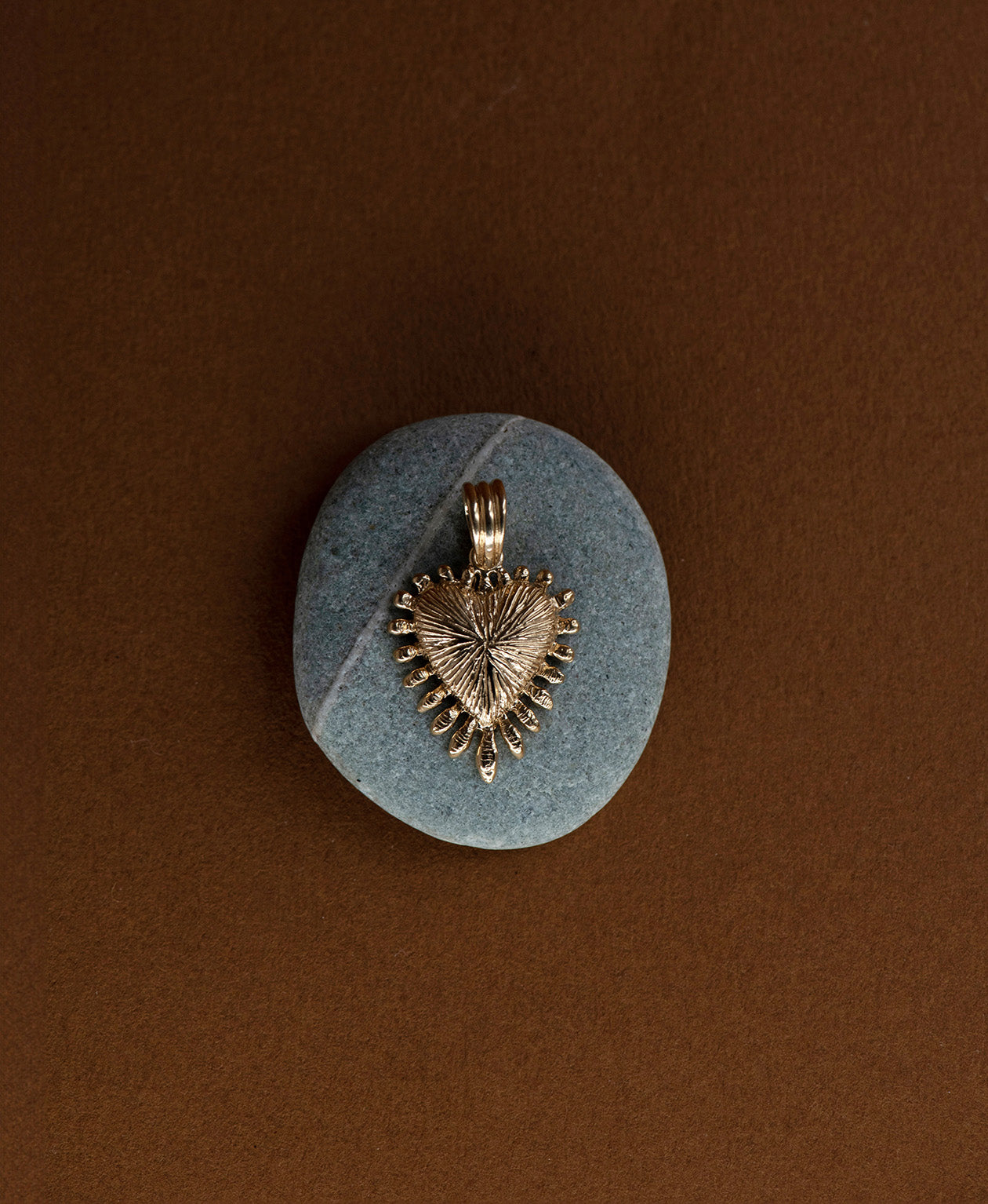 Heart Rays Charm - 22k Gold Vermeil