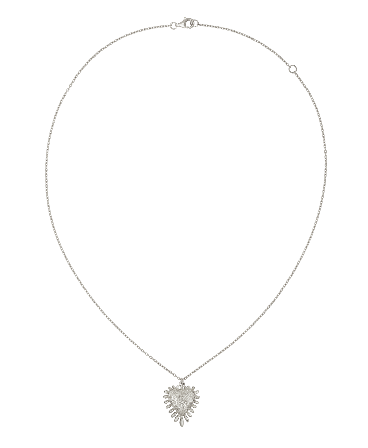 Heart Rays Necklace - 925 Sterling Silver