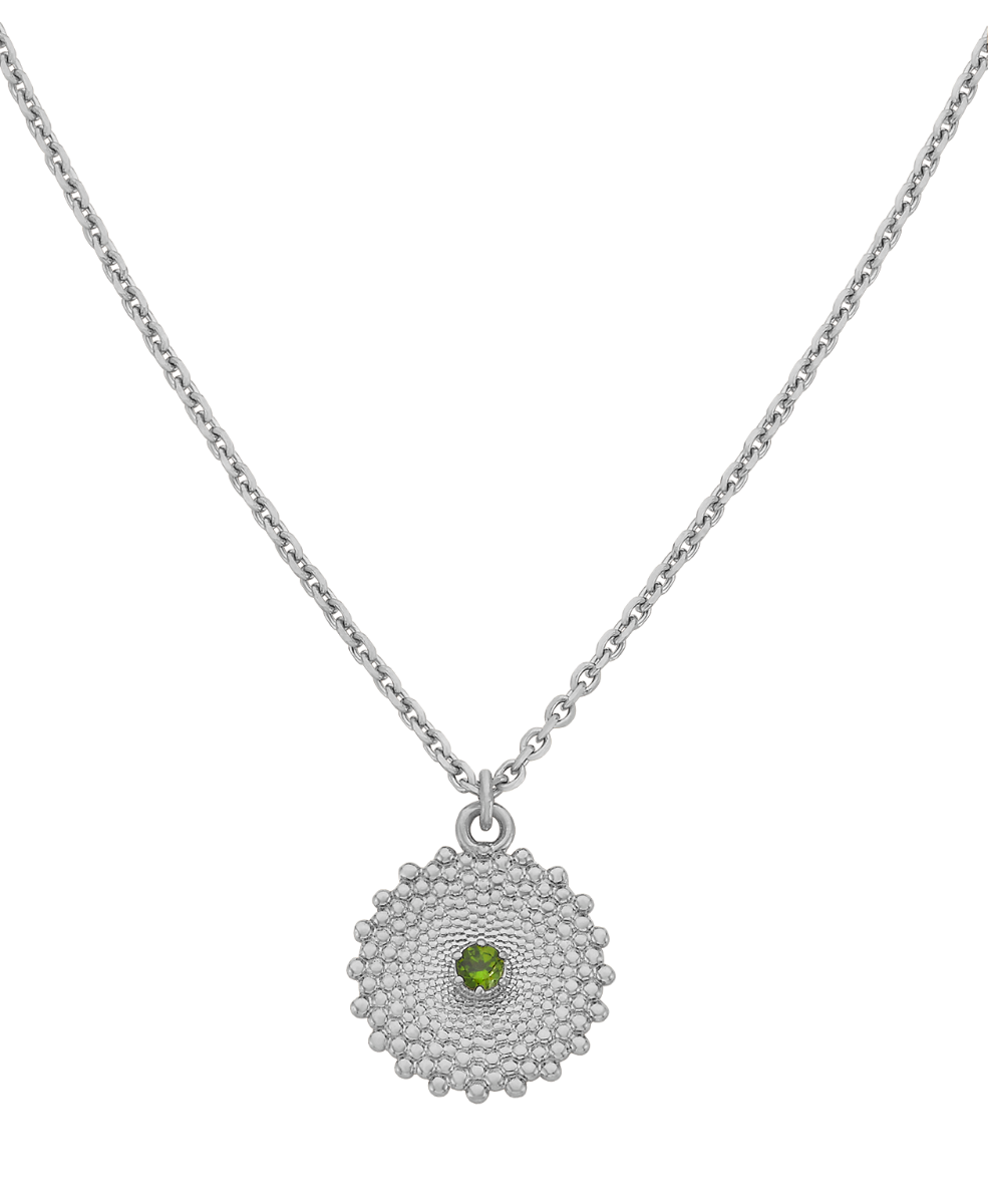 Helios Necklace - 925 Sterling Silver, Chrome Diopside