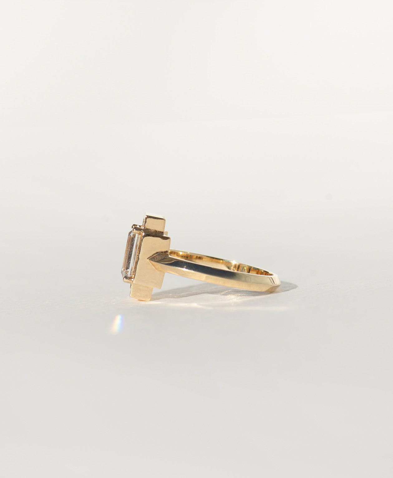 Holos Engagement Ring - 18k Yellow Gold, Emerald Cut Diamond 1.64 carat