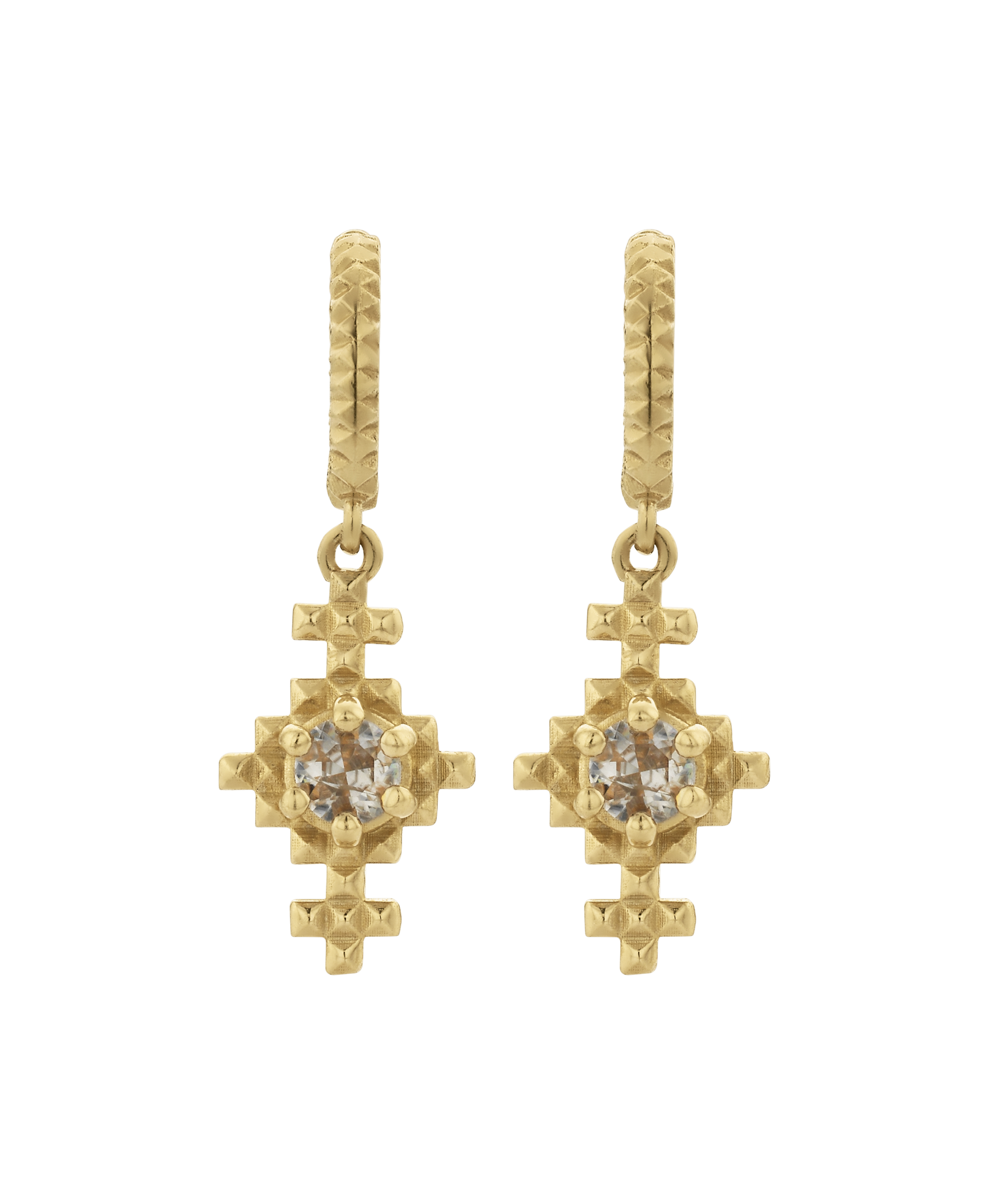 Indie Earrings -  22k Gold Vermeil, Peach Zircon