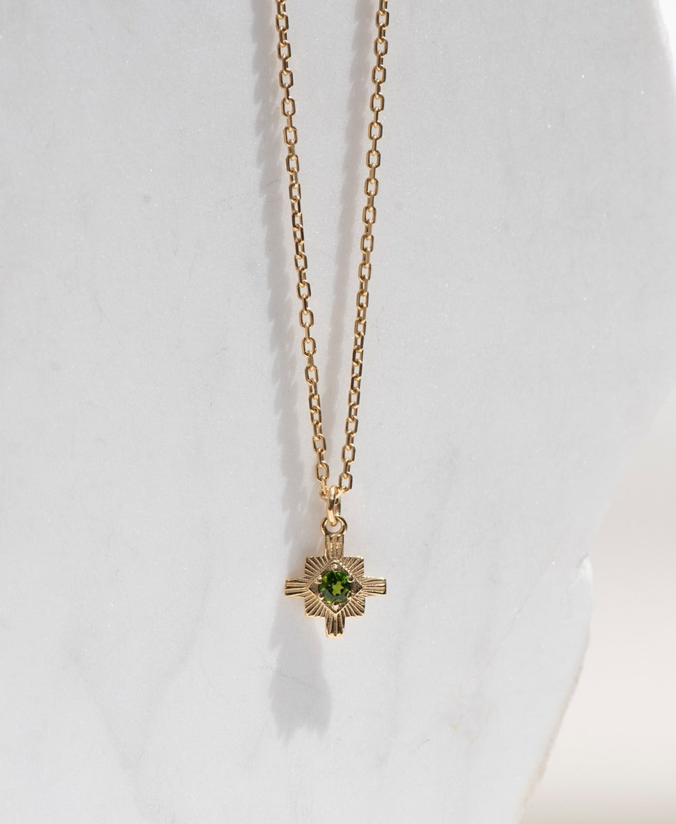 Inka Necklace - 22k Gold Vermeil, Chrome Diopside