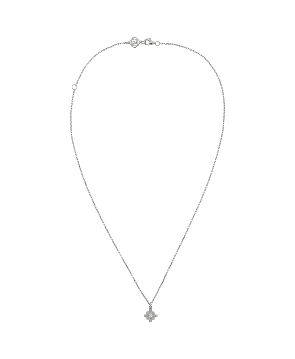 Inka Necklace - 925 Sterling Silver, White Zircon