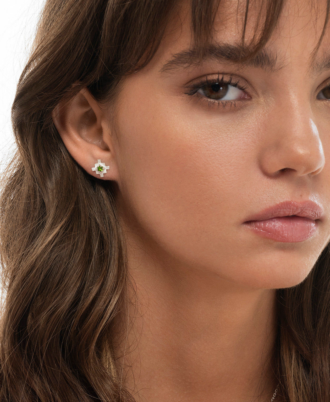Inka Studs - 925 Sterling Silver, Chrome Diopside