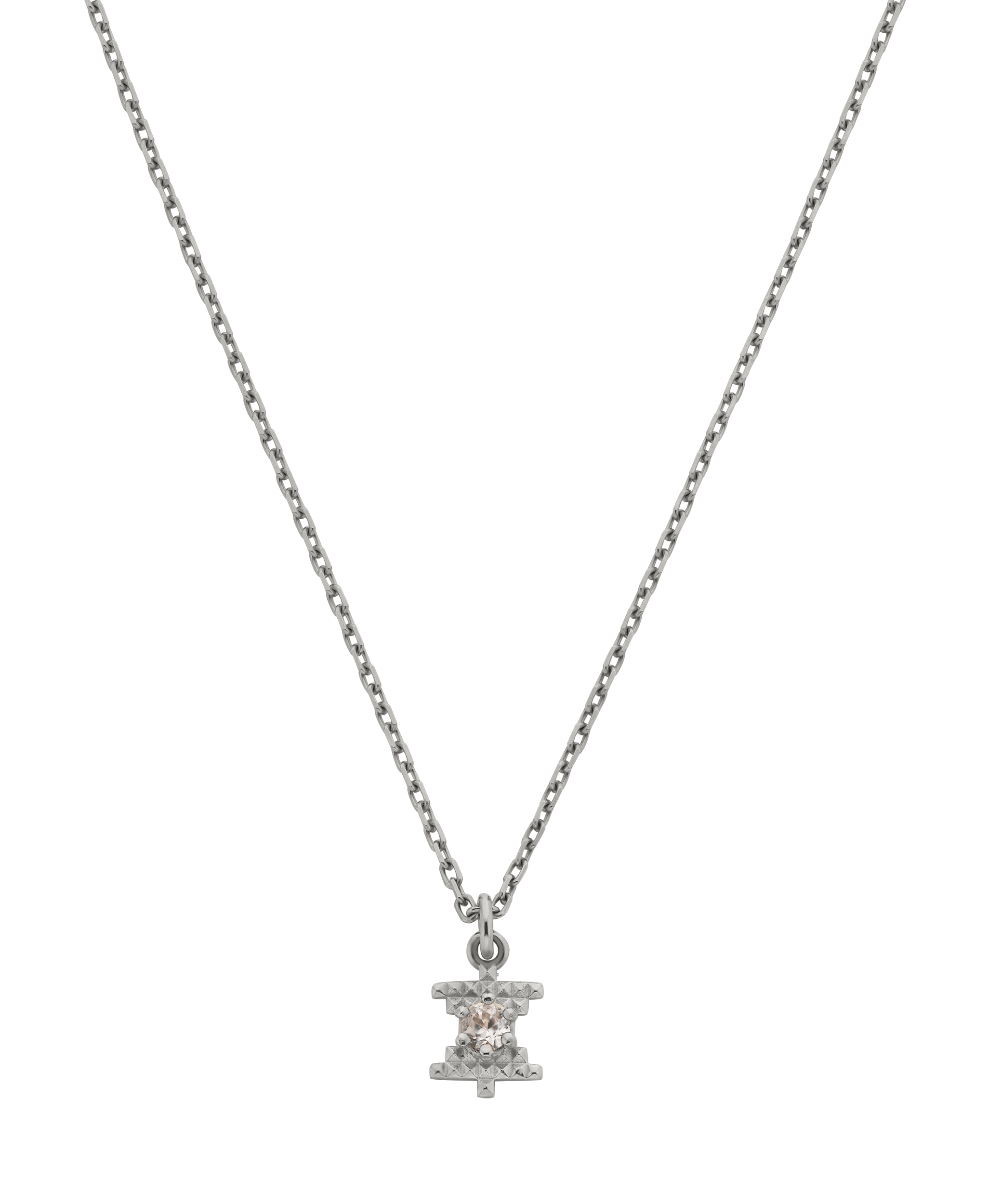 Inti Necklace - 925 Sterling Silver, Peach Zircon