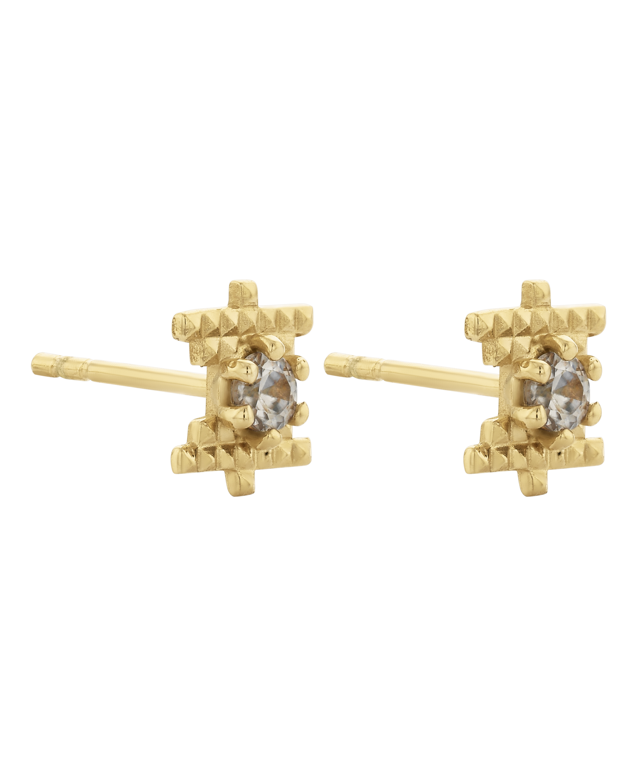 Inti Studs - 22k Gold Vermeil, Peach Zircon